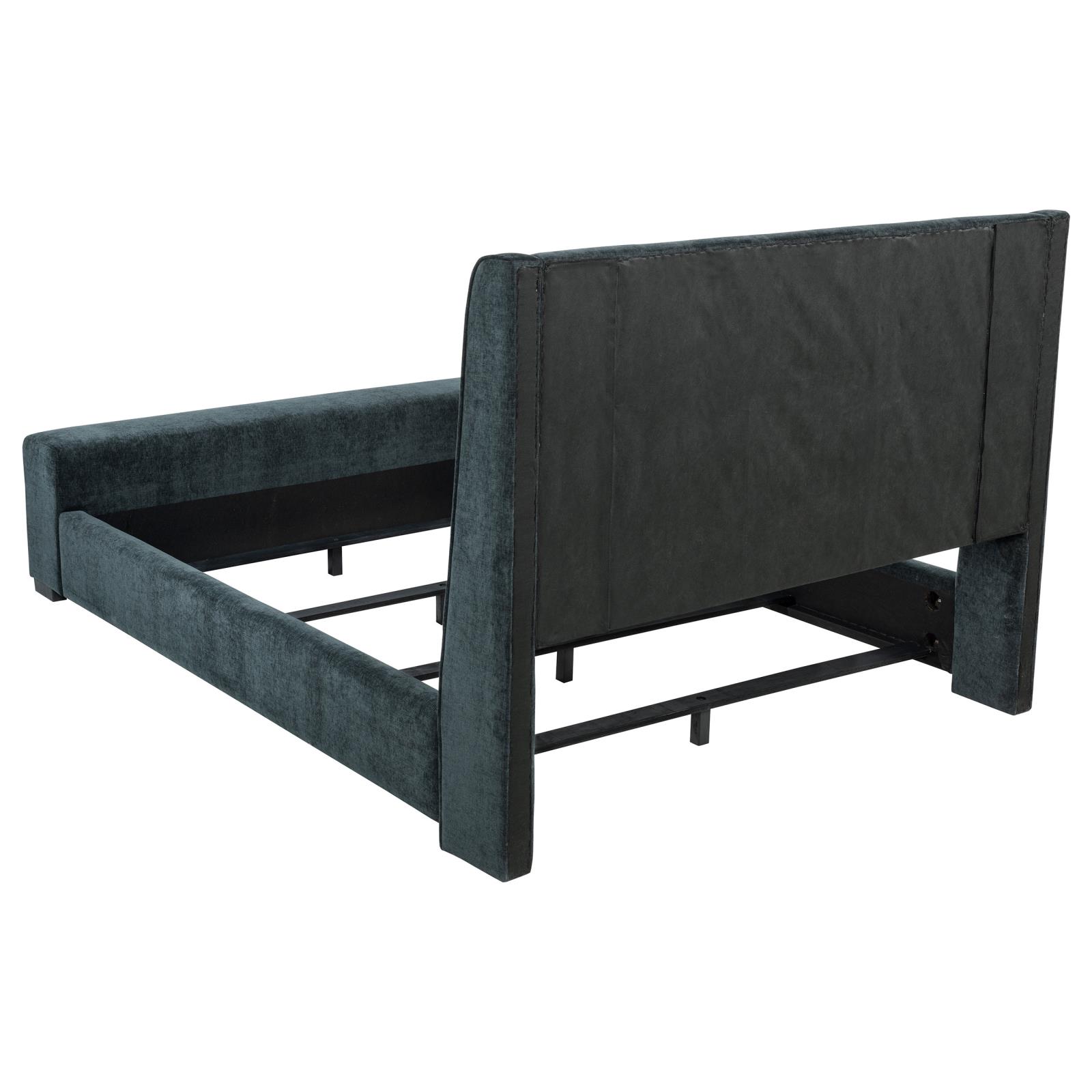 Preston Upholstered Queen Audio Flame Visualizer Bed Dark Blue - Image 5
