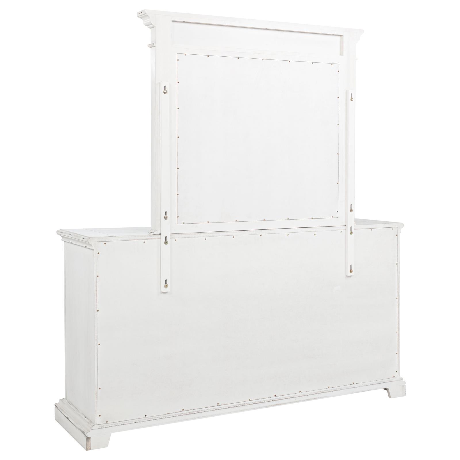McKinney 6-drawer Bedroom Dresser with Mirror Vintage White - Image 6