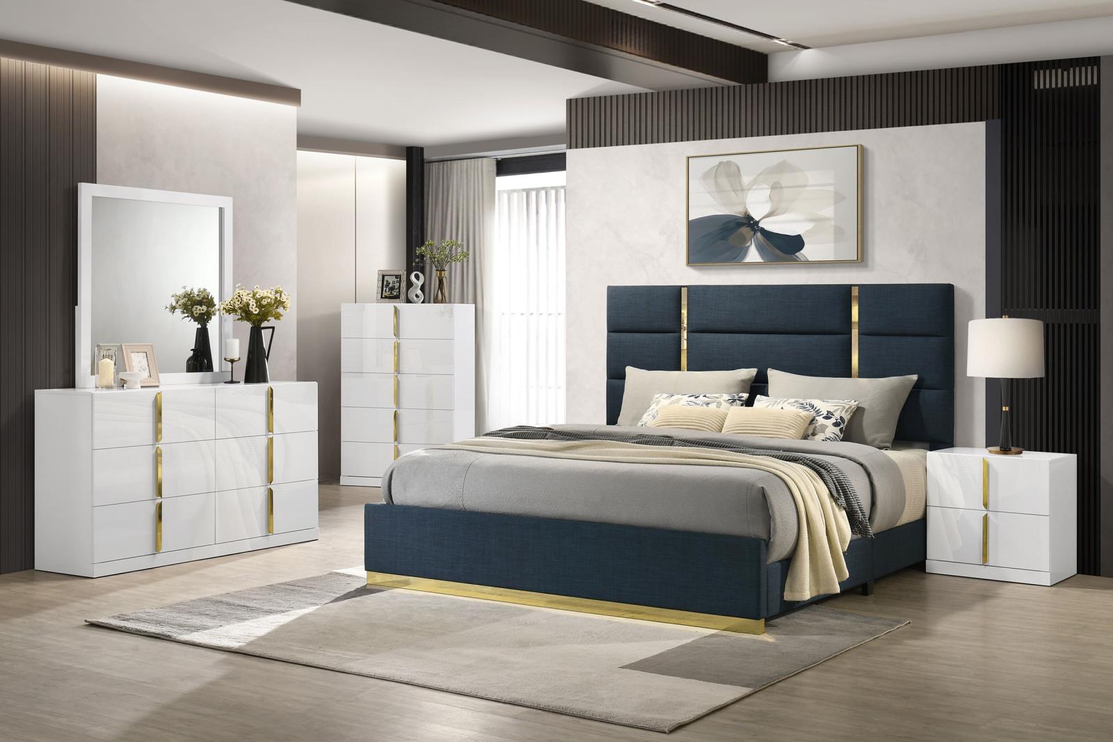 Ines 6-drawer Bedroom Dresser Cabinet White High Gloss - Image 11