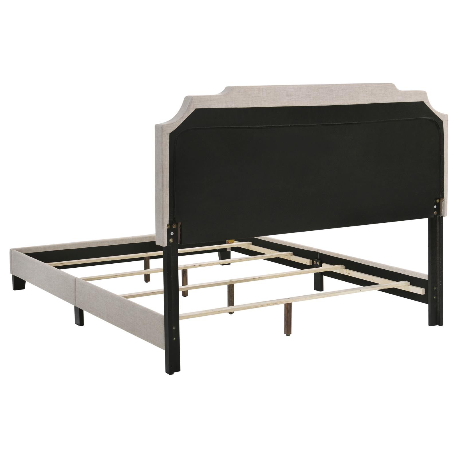 Tamarac Upholstered Eastern King Panel Bed Beige - Image 4