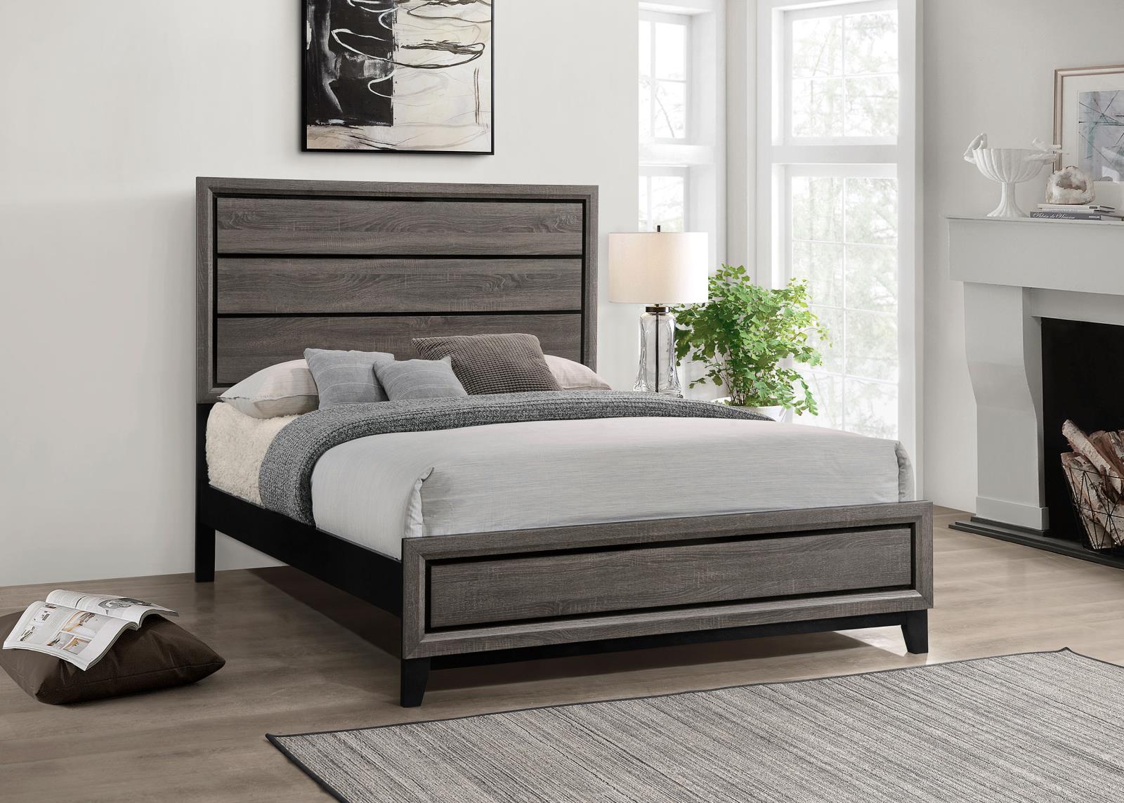 Watson Wood Queen Panel Bed Grey Oak - Image 2
