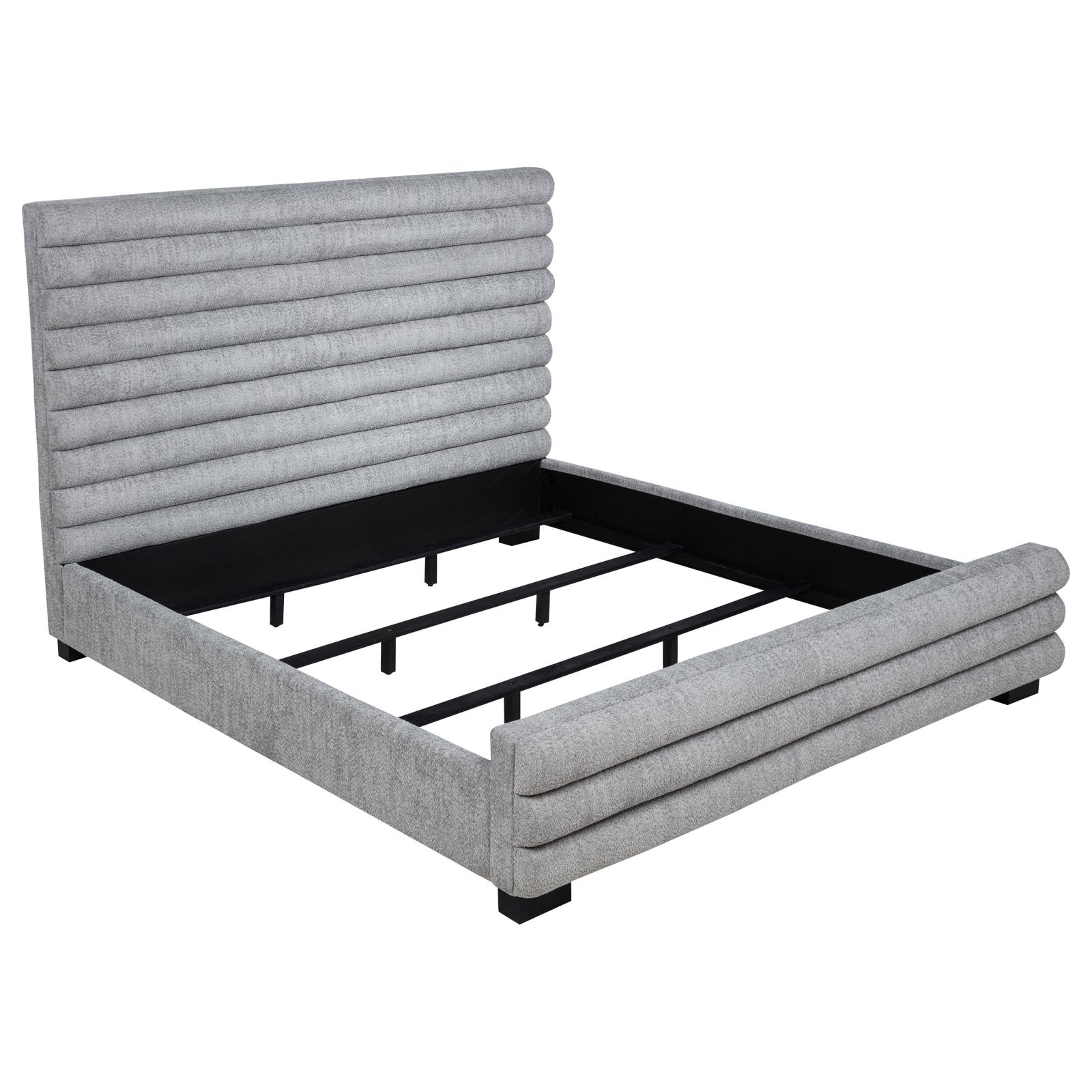 Patricia 58-inch Boucle Upholstered Eastern King Bed Grey