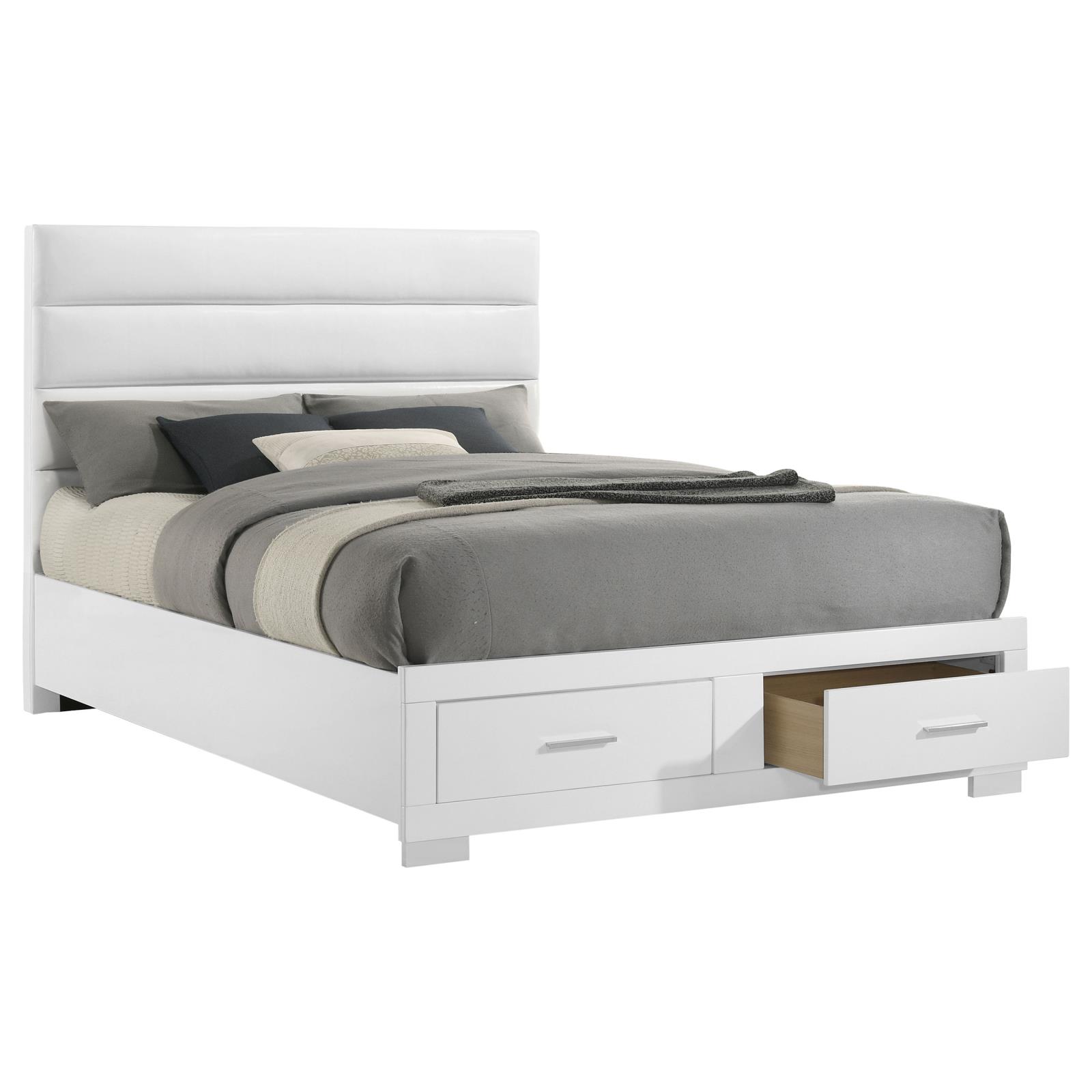 Felicity Eastern King Storage Bed White High Gloss - Image 3