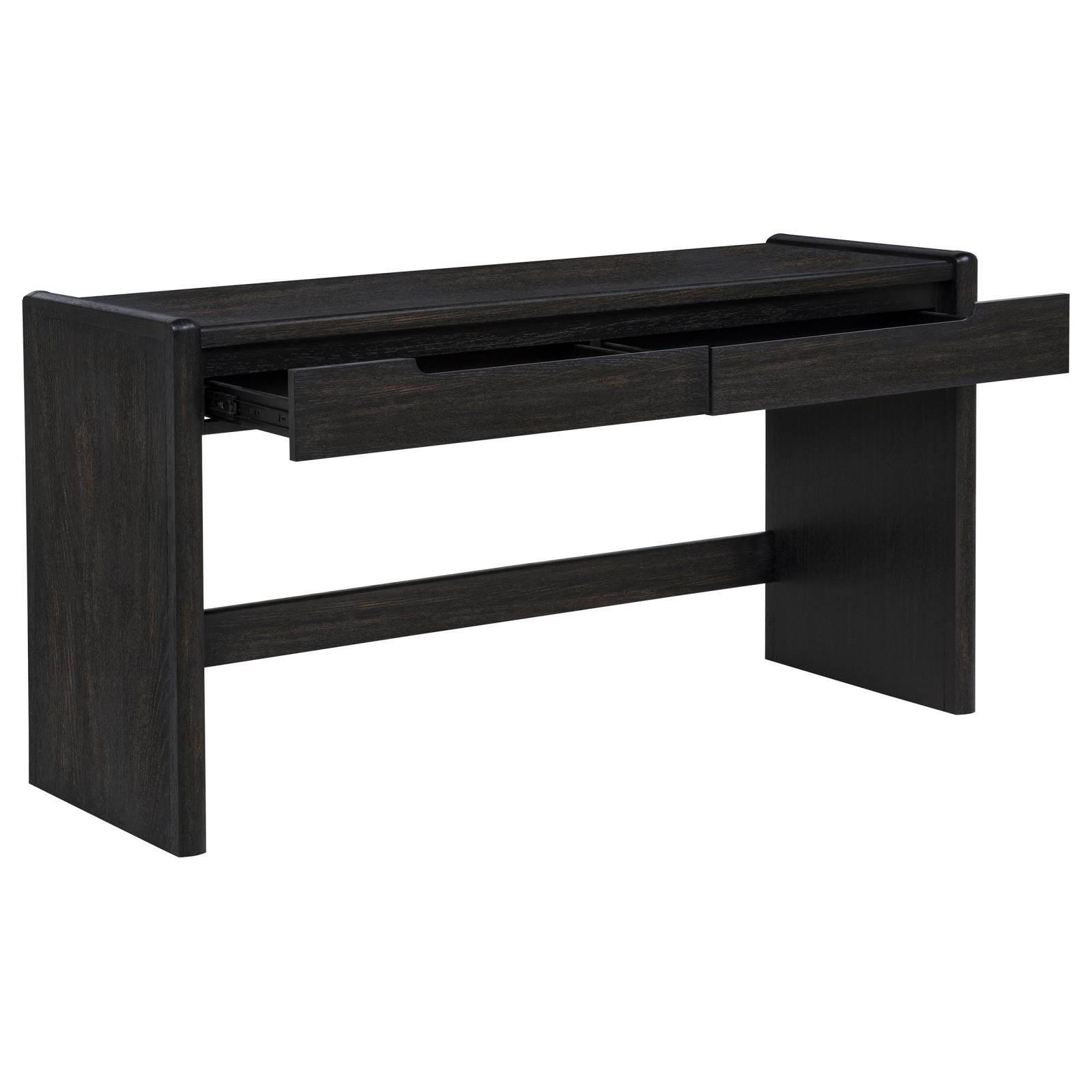 Leandro 2-drawer Home Office Writing Desk Burnished Black - Image 4