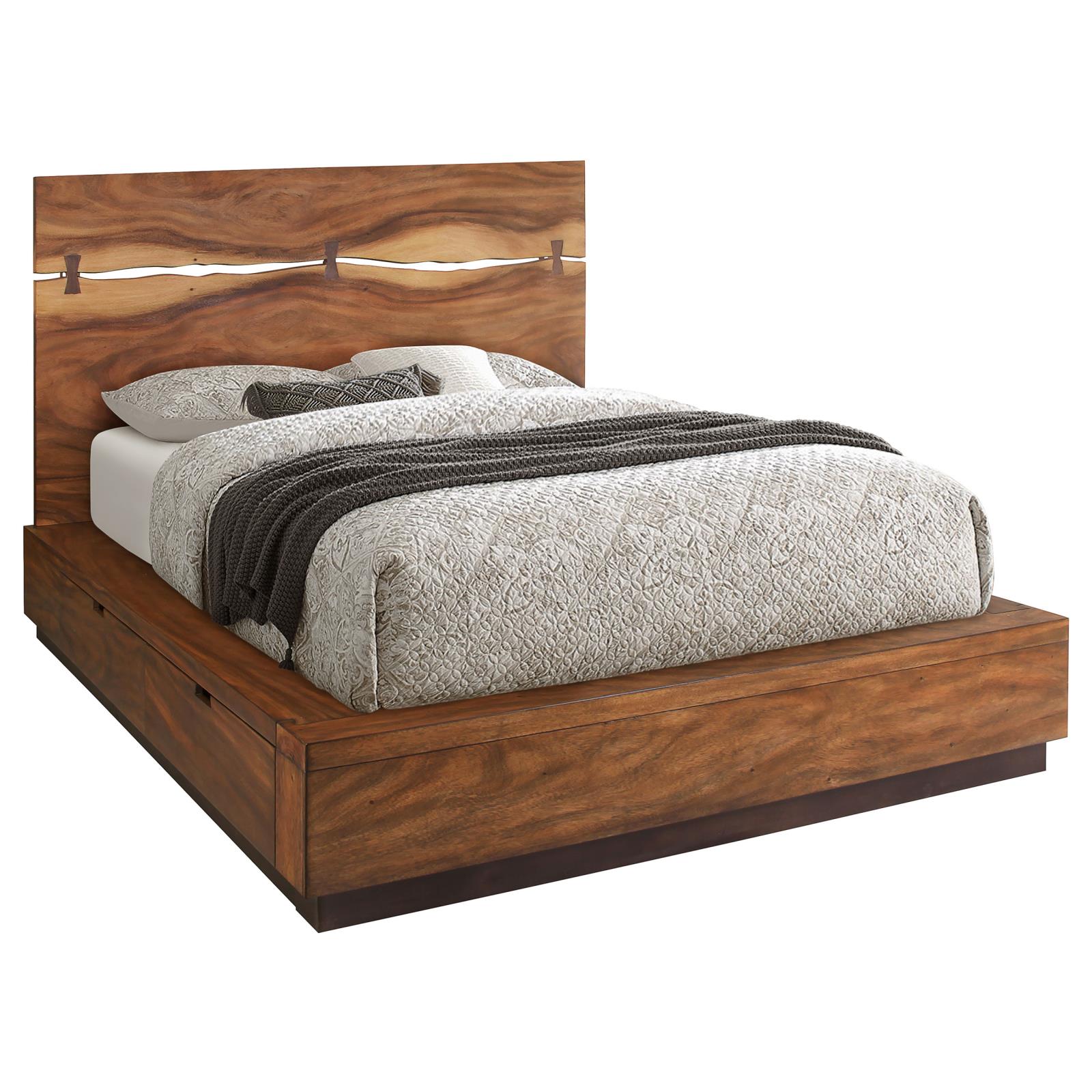 Winslow Wood Queen Storage Panel Bed Smokey Walnut - Image 3