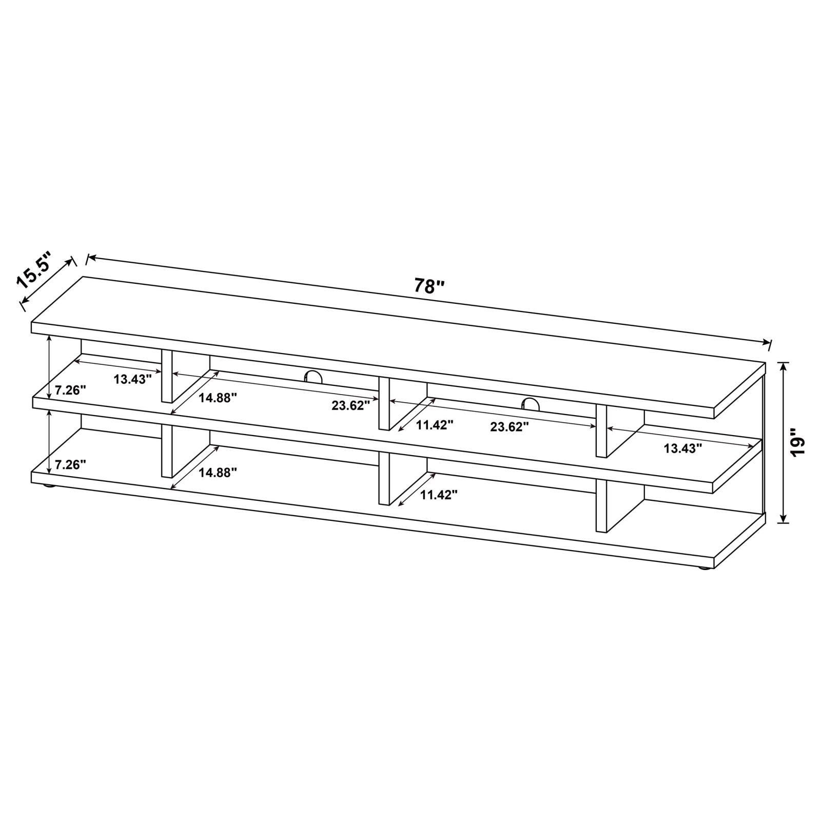 Cartmill 78-inch 2-tier TV Stand Media Console Black - Image 10
