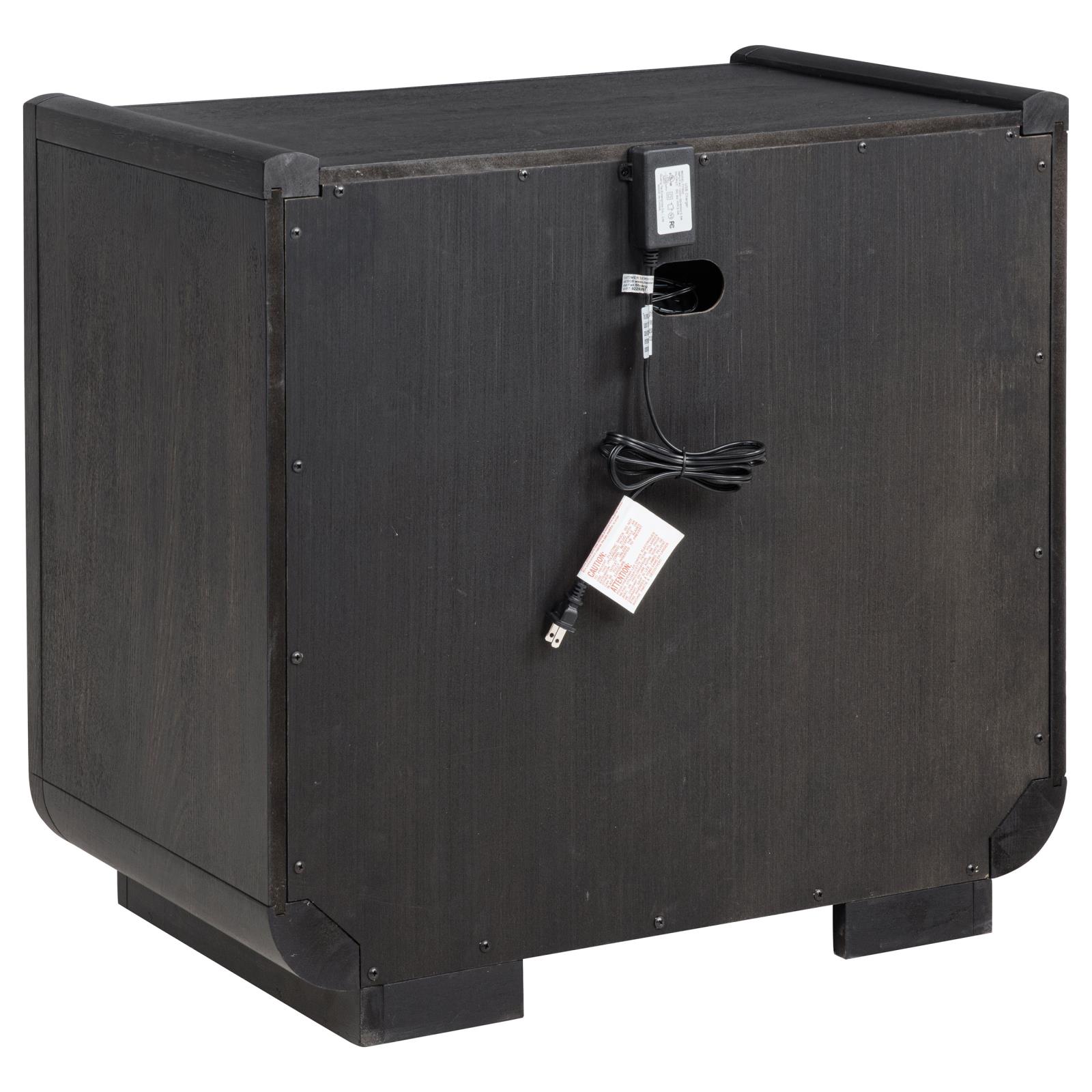 Leandro 2-drawer LED Nightstand with USB Burnished Black - Image 6