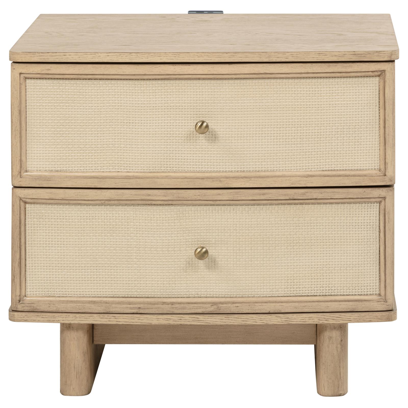 Kailani 2-drawer Nightstand Bedside Table Beige Oak - Image 3
