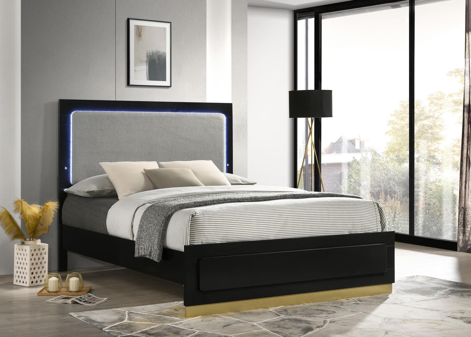 Caraway Wood California King LED Panel Bed - Image 10