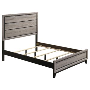 Valen Wood Full Panel Bed Light Taupe