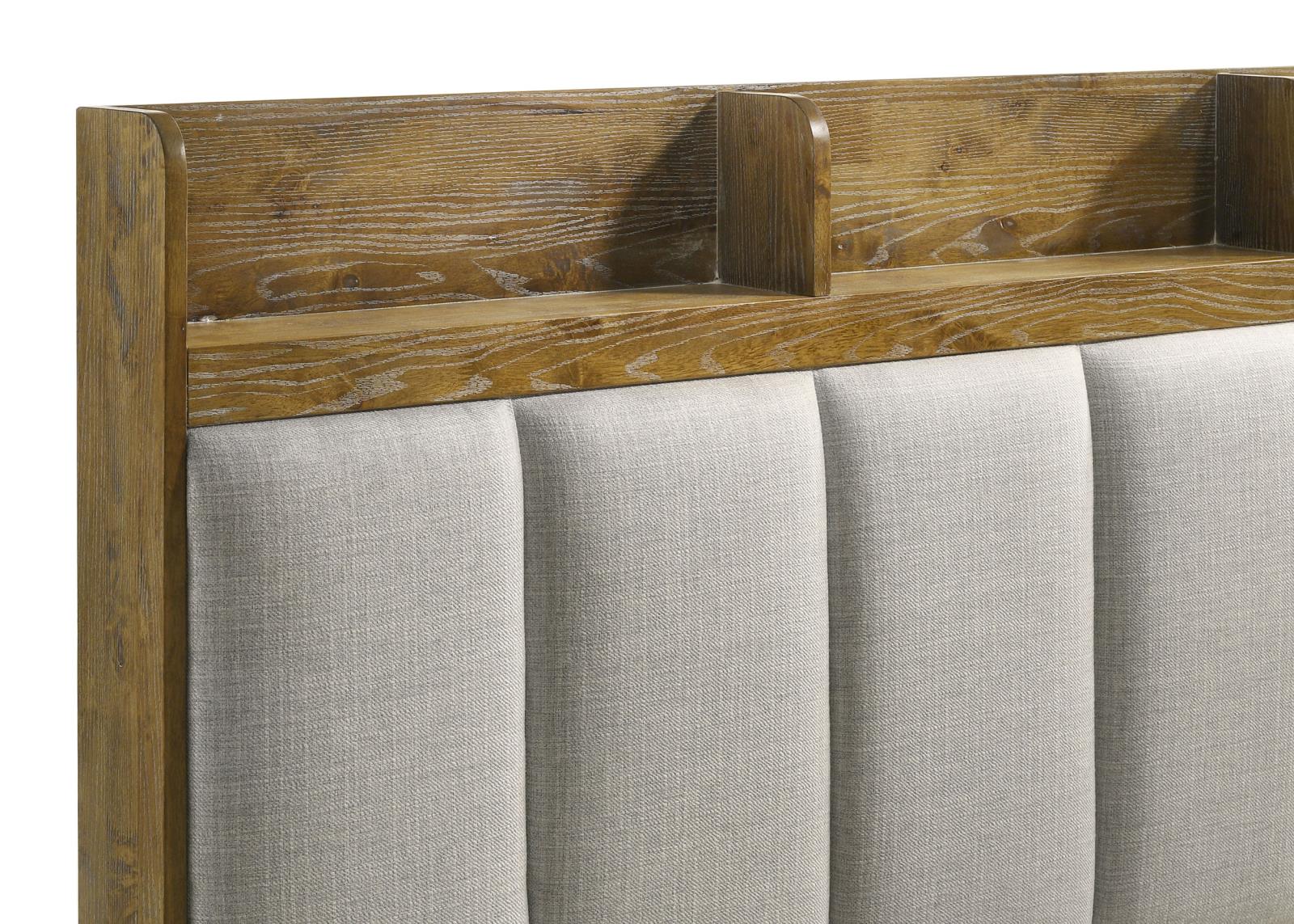 Henderson 57-inch Queen Bookcase Panel Bed Medium Oak - Image 7