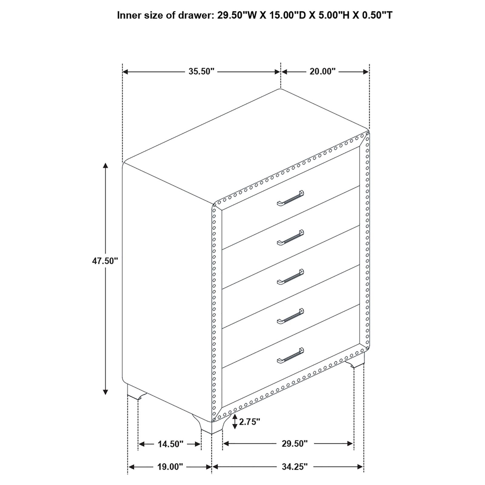 Melody Upholstered 2-drawer Nightstand Grey - Image 13