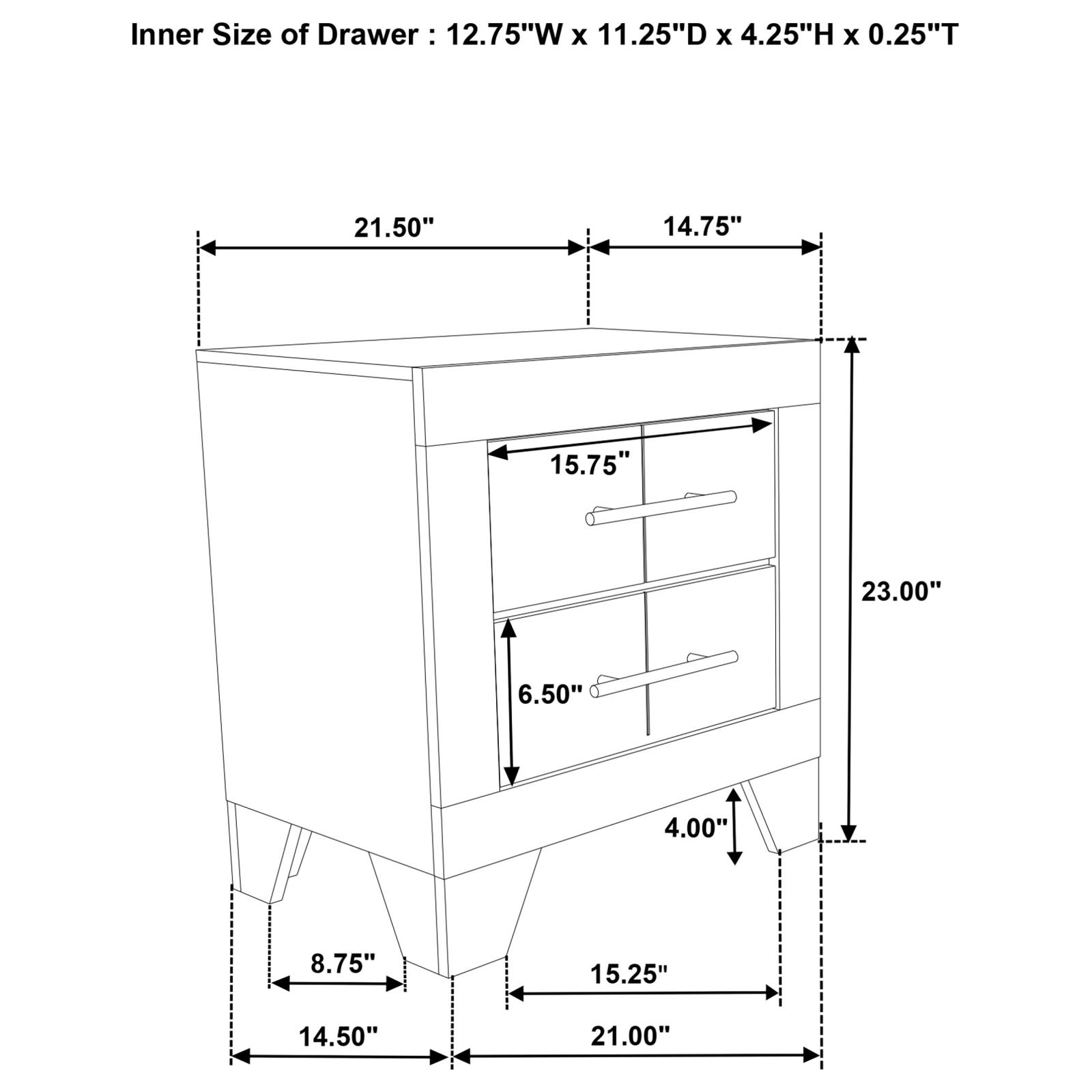 Trenton 2-drawer Nightstand Bedside Table Rustic Cream - Image 13