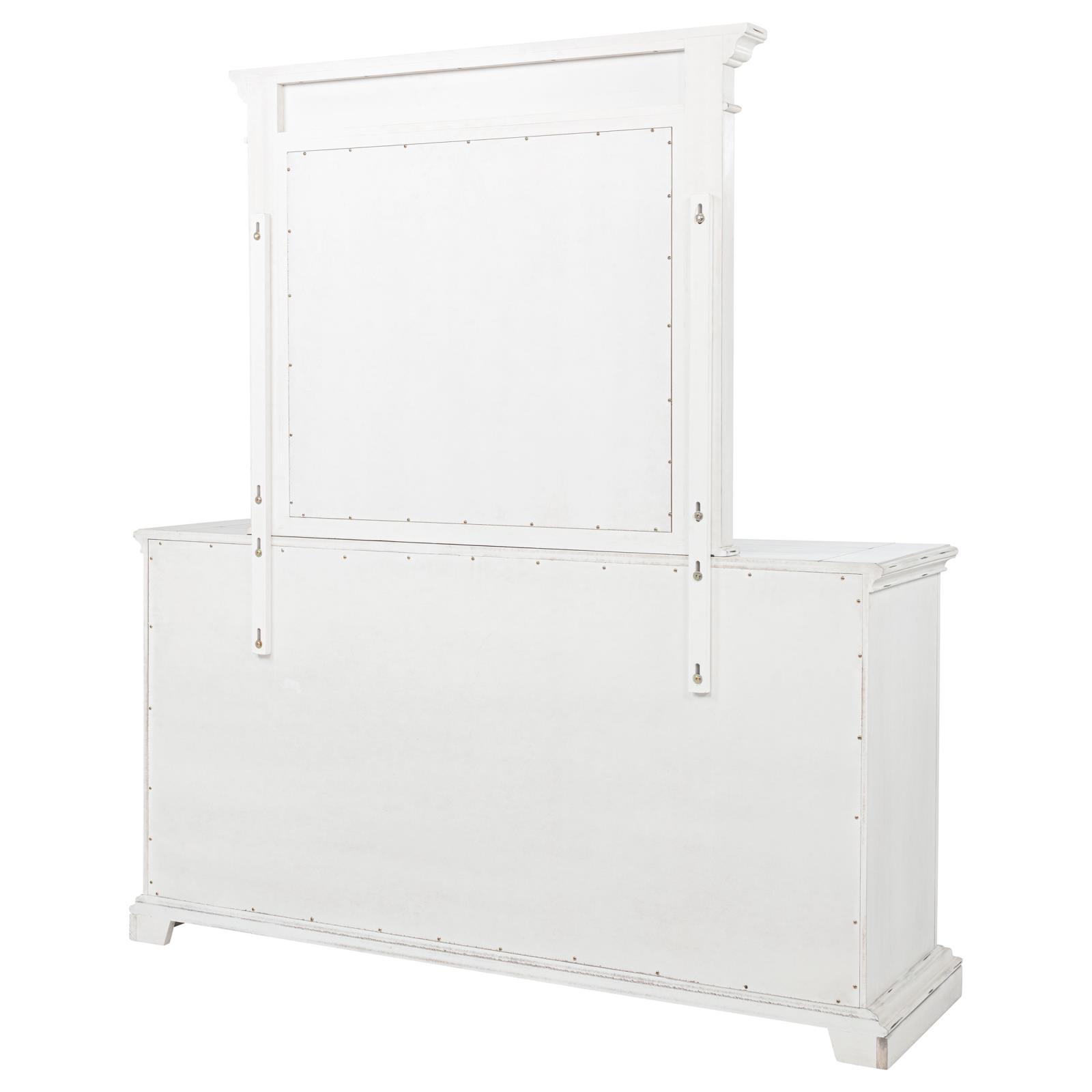 McKinney 6-drawer Bedroom Dresser with Mirror Vintage White - Image 8