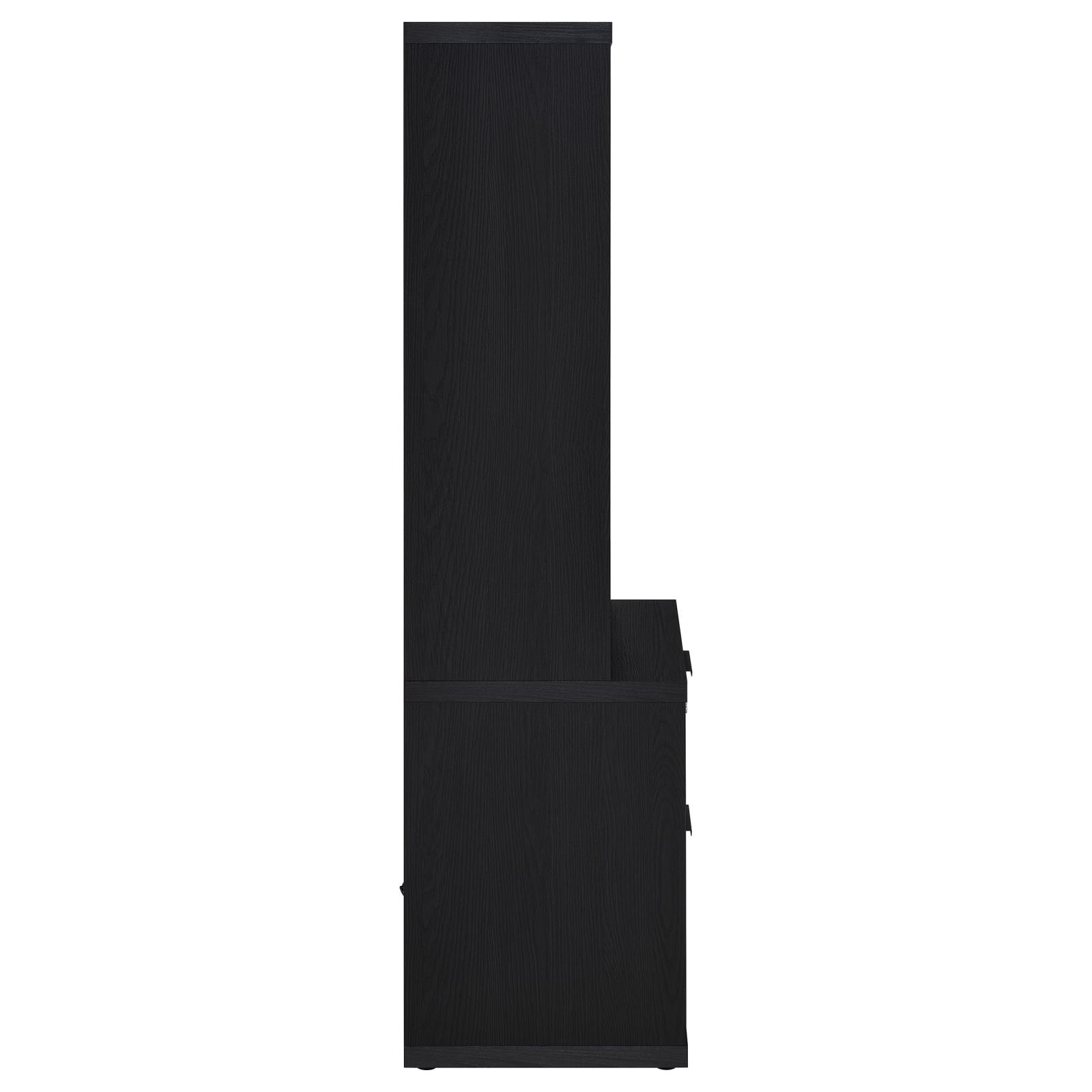 Westpark 3-shelf Bookcase USB and Lockable Drawer Black - Image 9