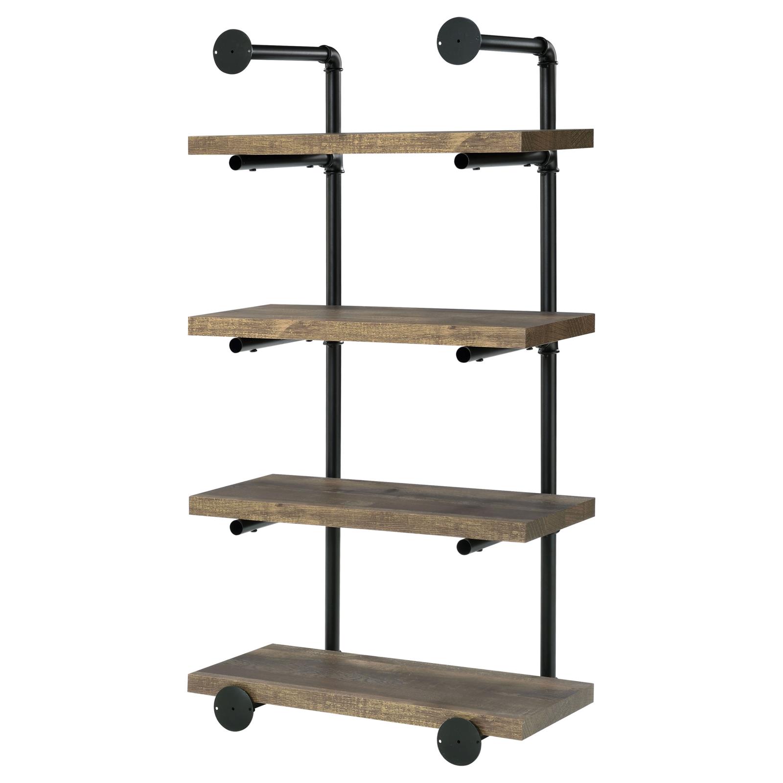 Elmcrest 24-inch 4-shelf Wall Bookshelf Rustic Oak - Image 8