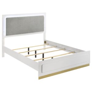 Caraway Wood Eastern King LED Panel Bed
