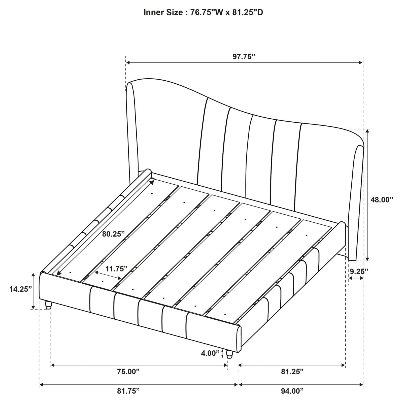Evelyn Upholstered Eastern King Panel Platform Bed Ivory - Image 11