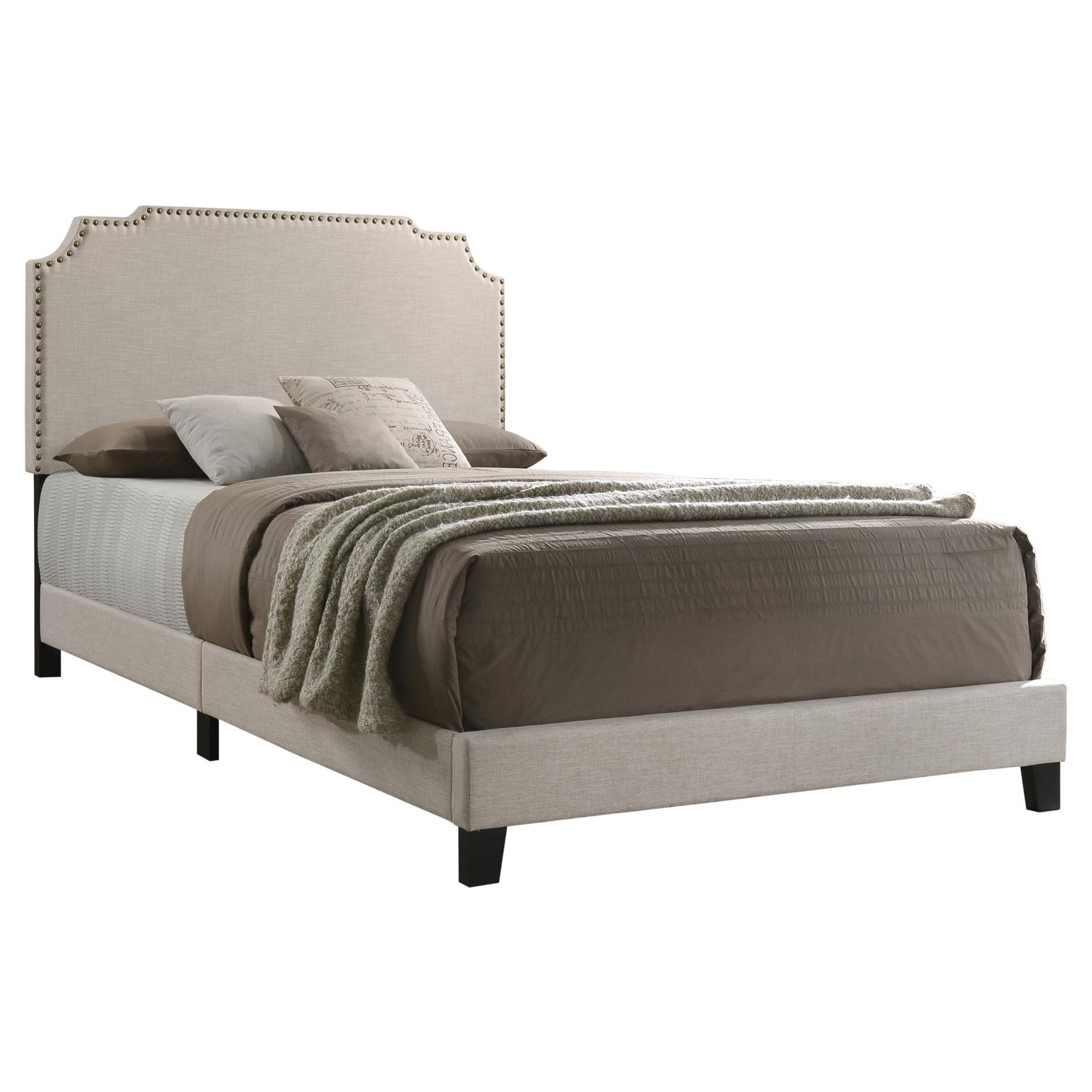 Tamarac Upholstered Full Panel Bed Beige - Image 3