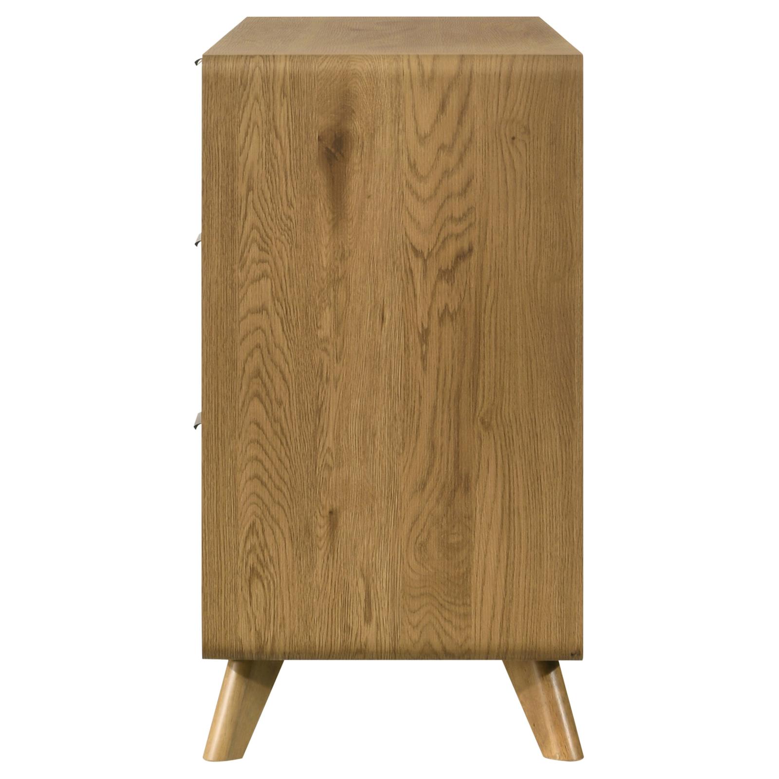 Bennett Mid-Century 6-Drawer Rubberwood Dresser Light Oak - Image 5