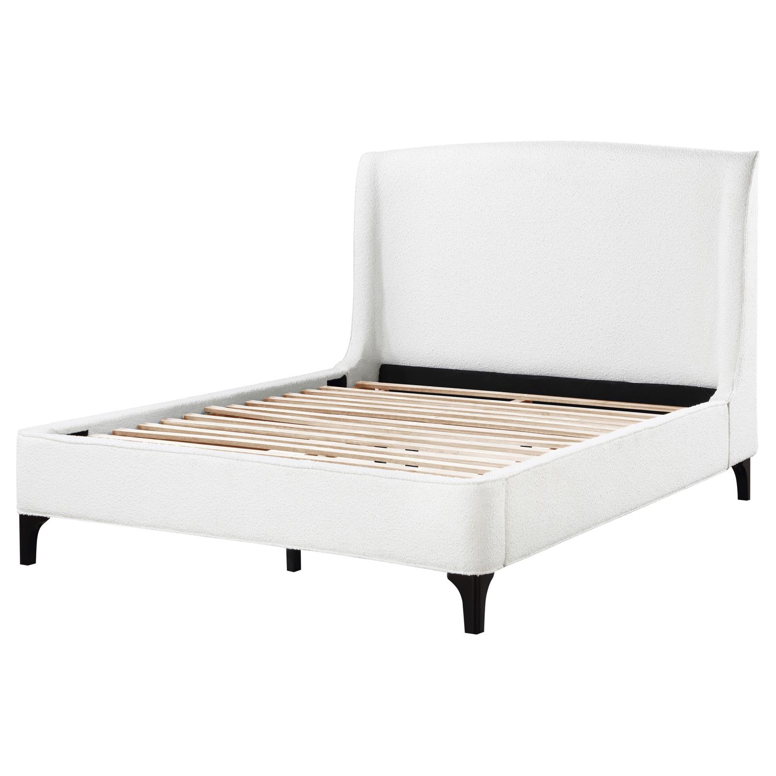 Mosby Upholstered Eastern King Wingback Bed Snow - Image 5