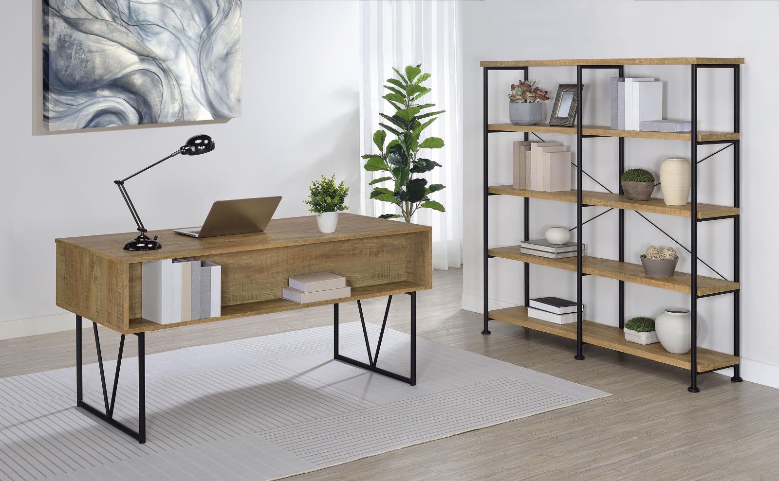 Analiese 63-inch 4-shelf Double Bookshelf Mango - Image 12