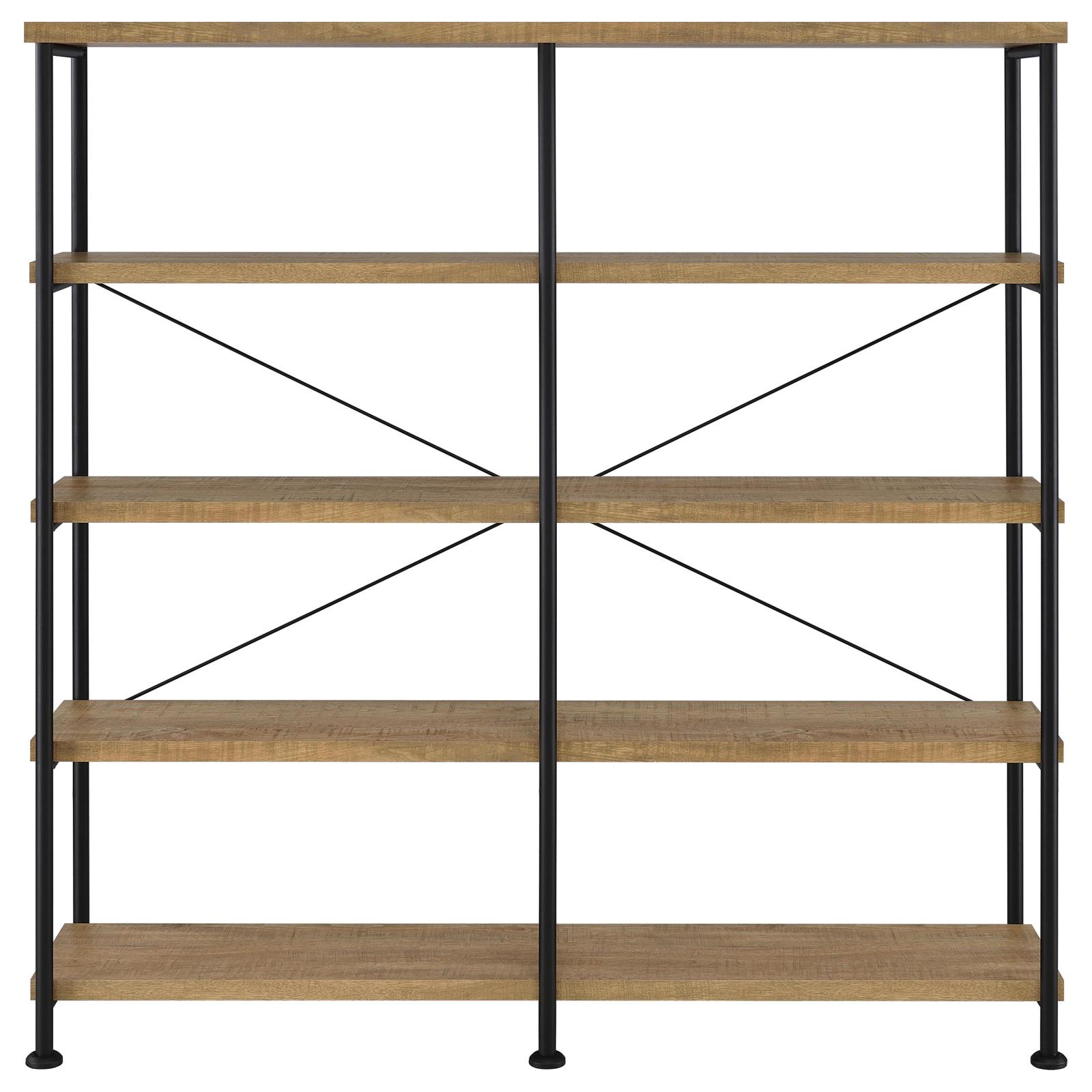 Analiese 63-inch 4-shelf Double Bookshelf Mango - Image 3