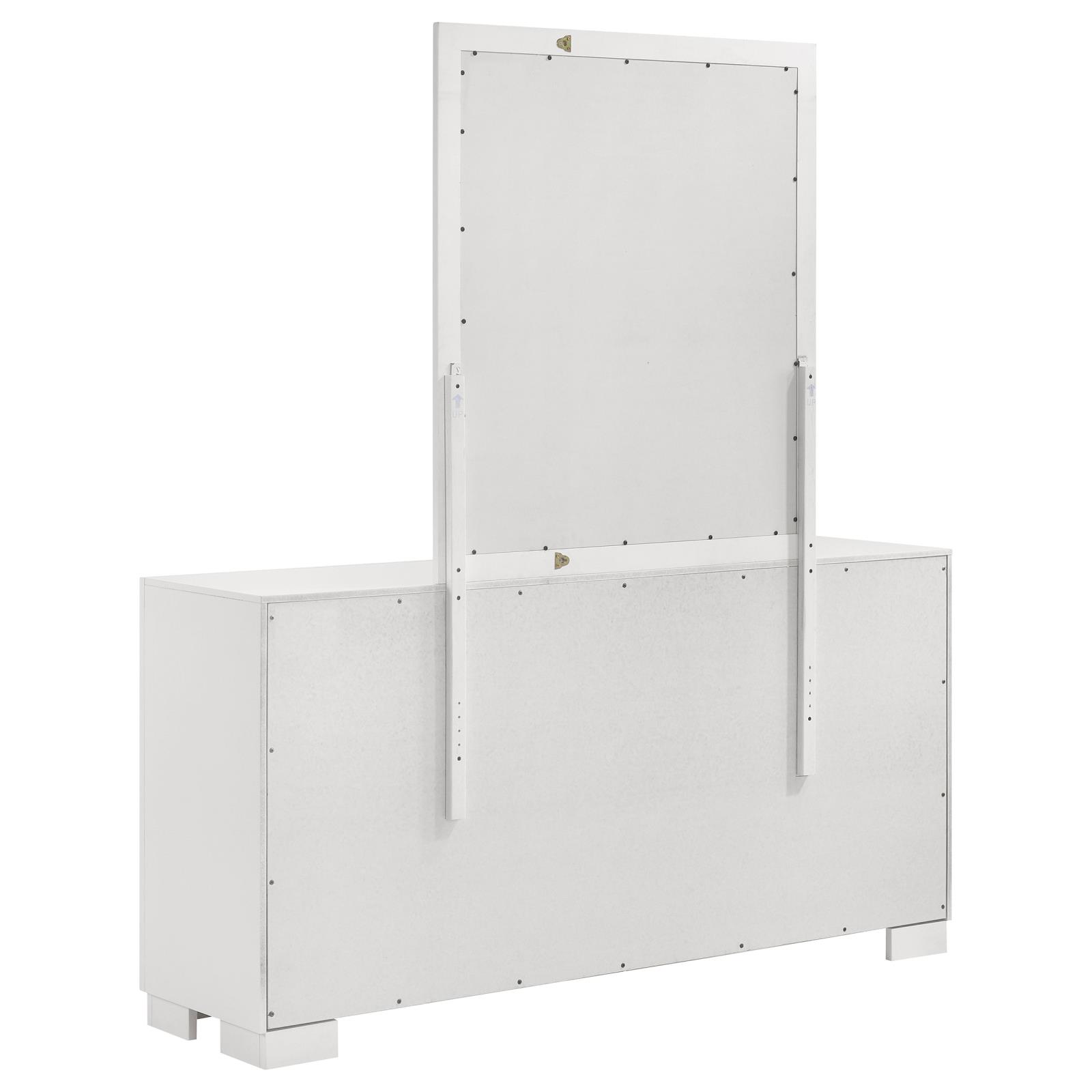 Jessica 6-drawer Dresser with Mirror Snow White - Image 6