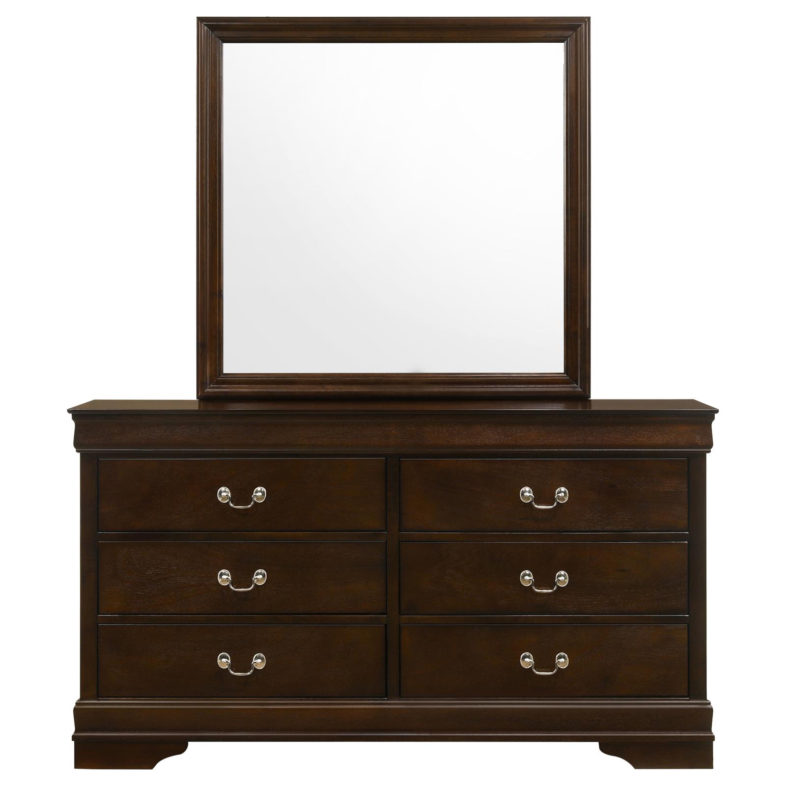 Louis Philippe 6-drawer Dresser with Mirror Cappuccino - Image 3