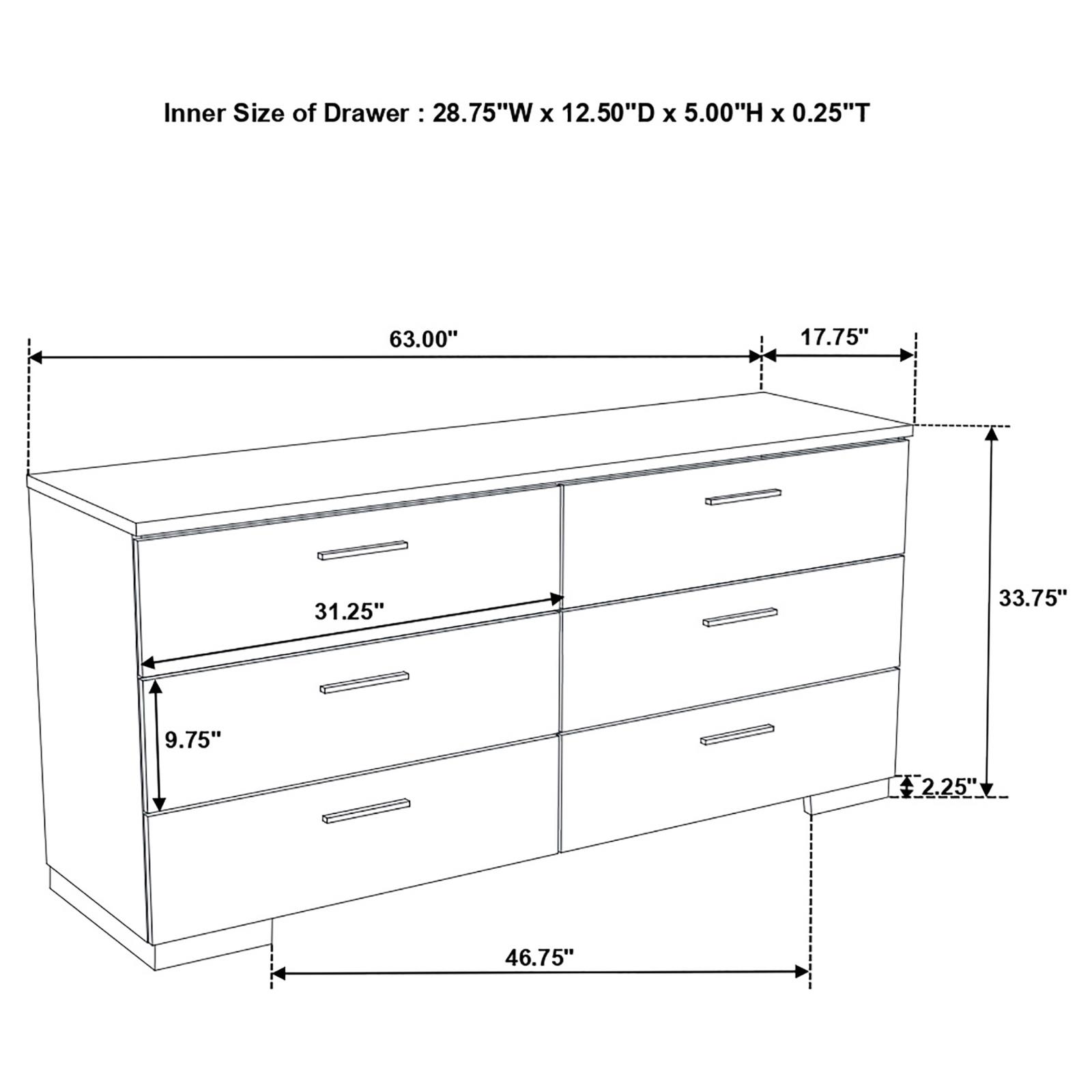 Felicity 4-piece Full Bedroom Set White High Gloss - Image 14
