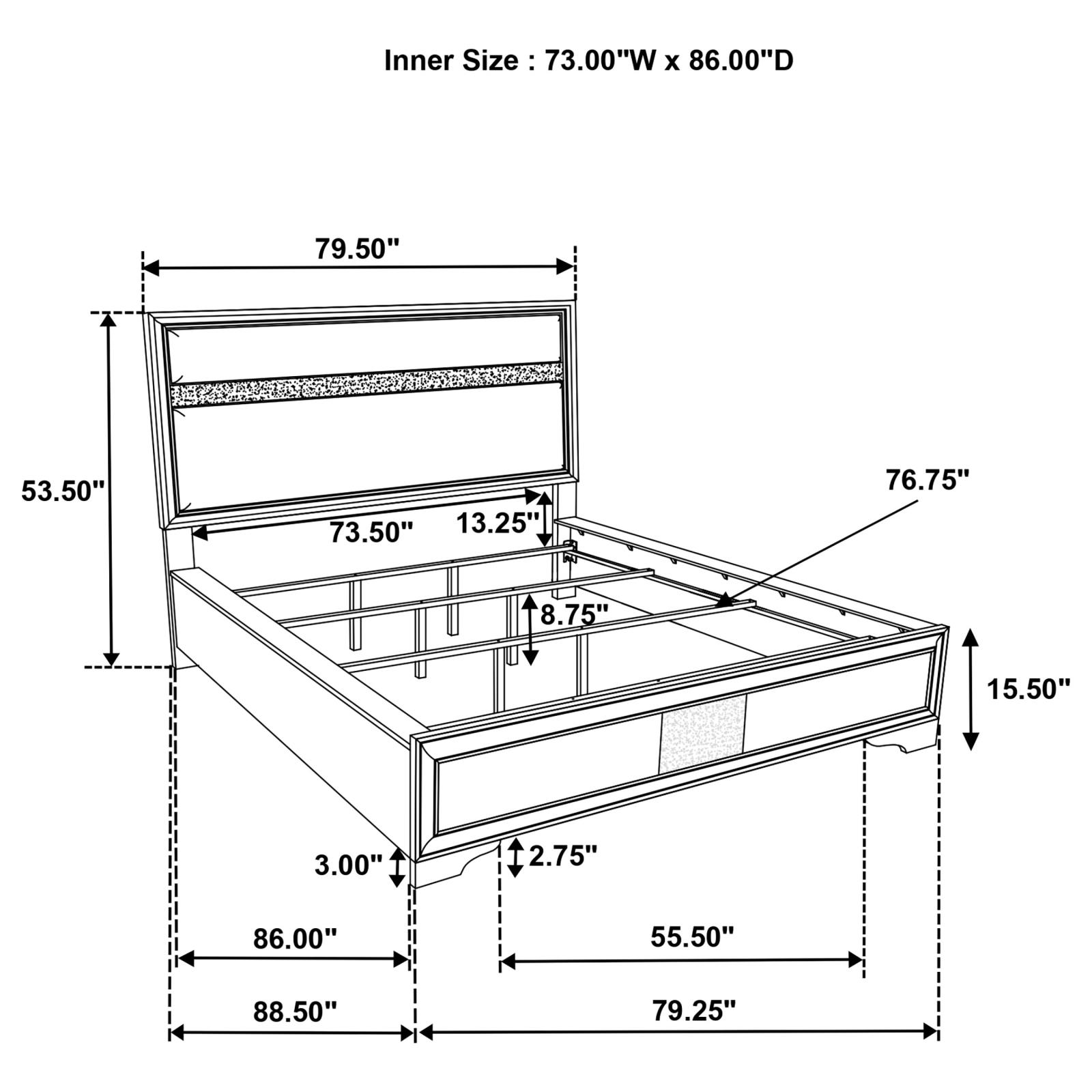 Miranda 54-inch Upholstered California King Panel Bed - Image 12