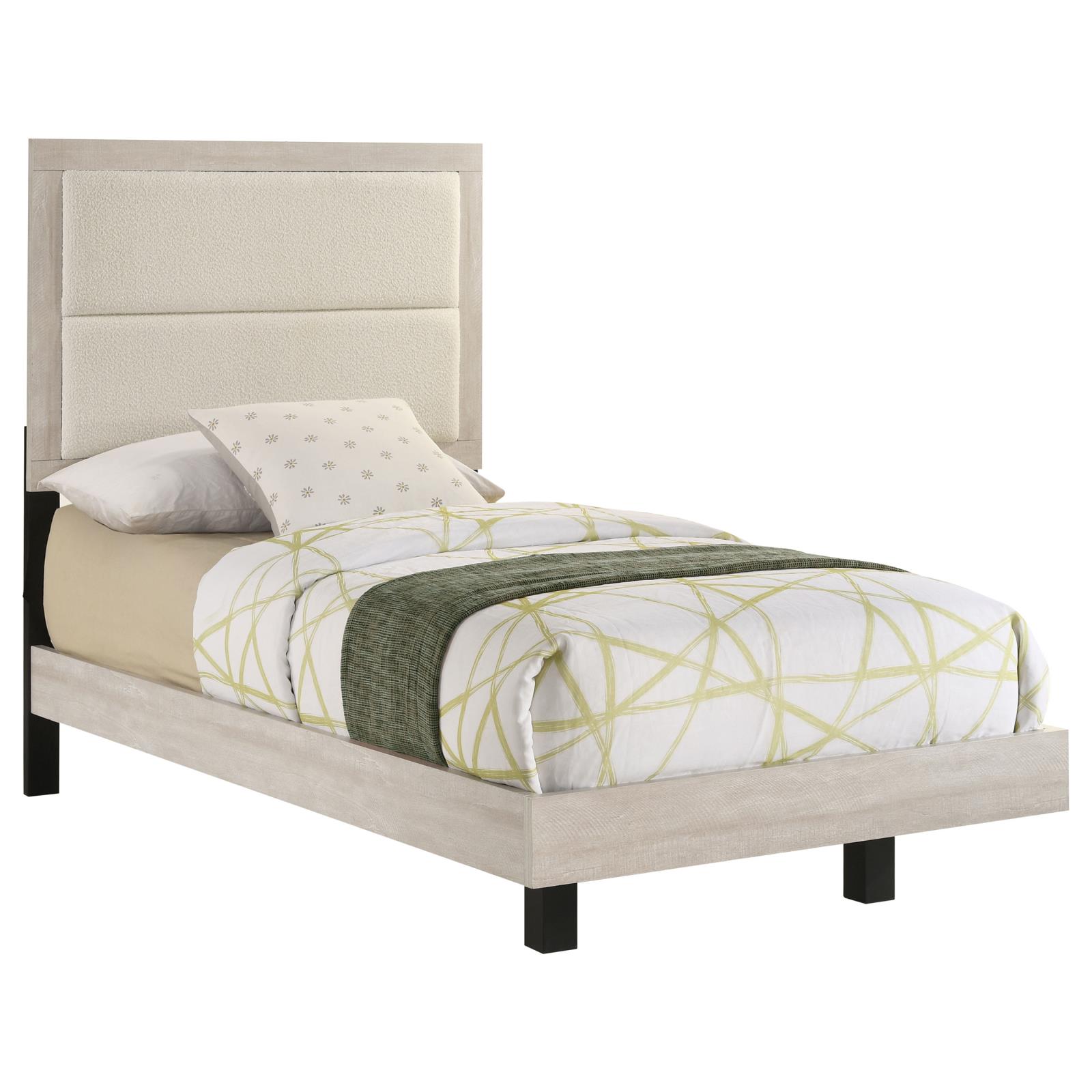 Trenton 54-inch Wood Twin Panel Bed Rustic Cream - Image 3