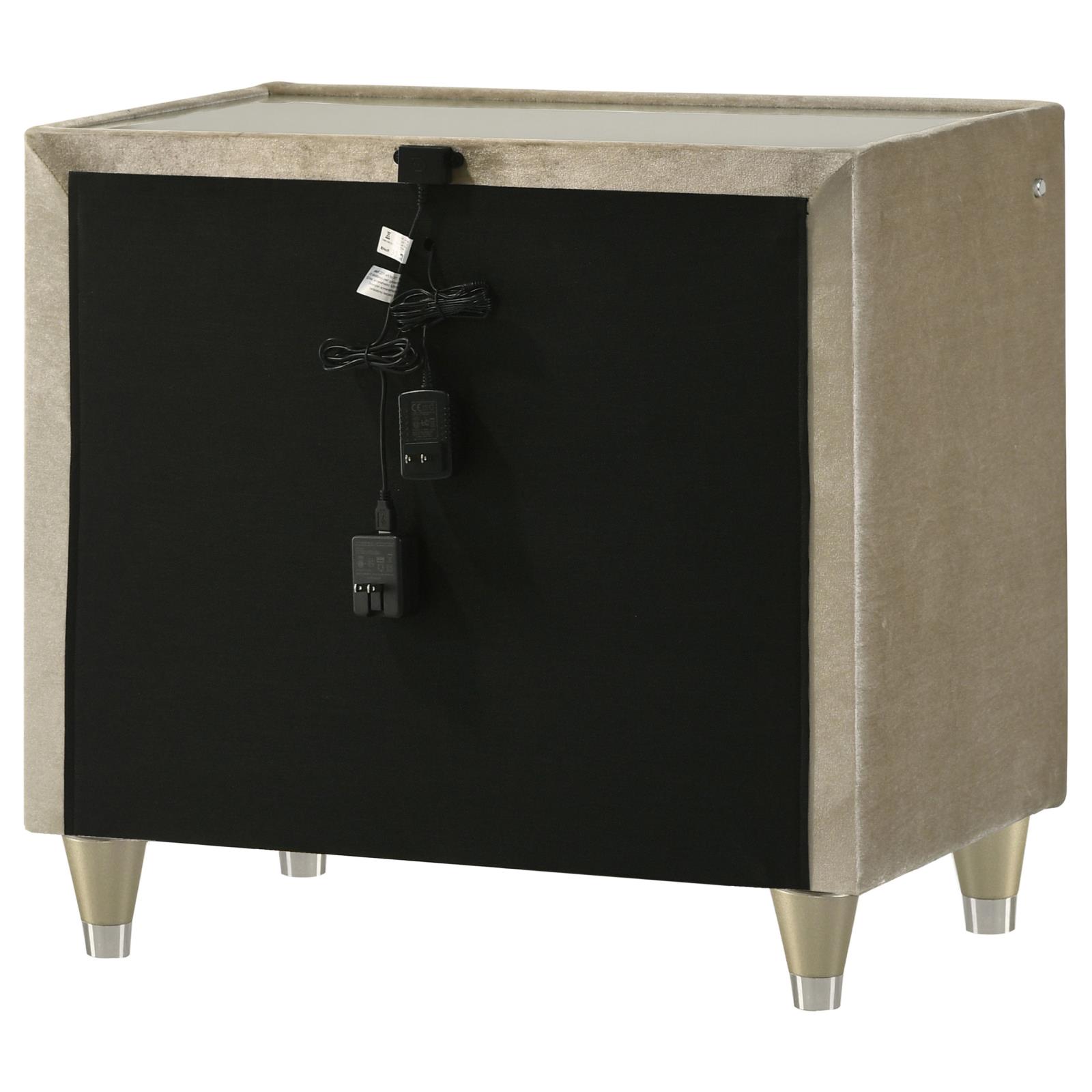 Lorient 2-drawer LED Nightstand with USB - Image 8
