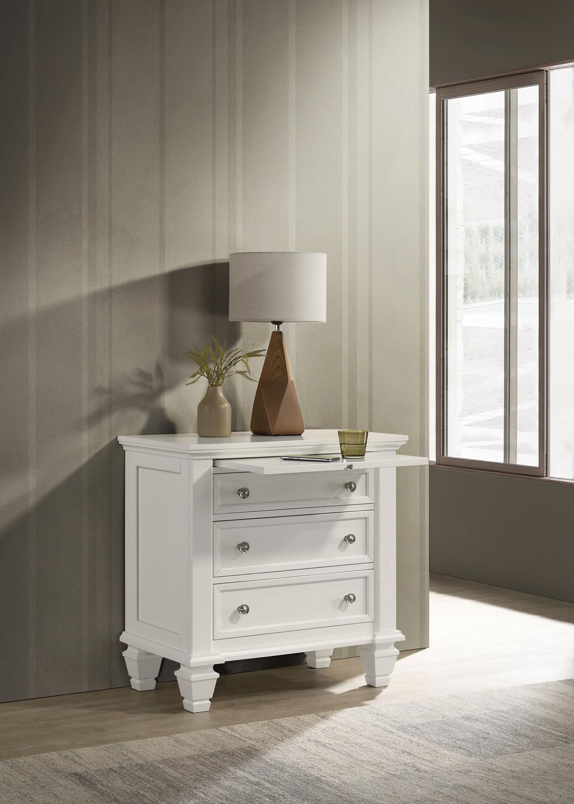 Sandy Beach 3-drawer Nightstand Cream White - Image 2