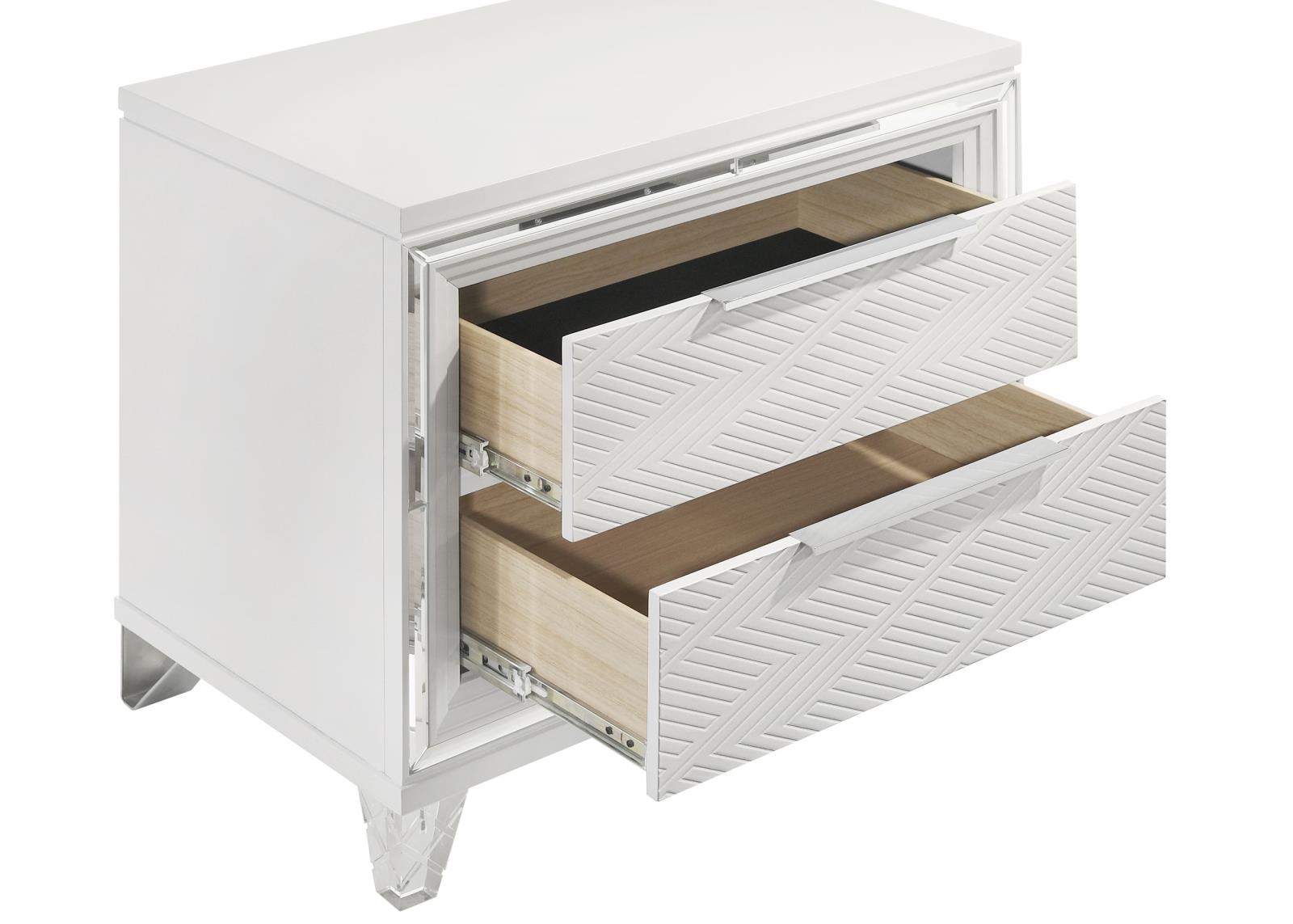 Marmore 2-drawer Nightstand Bedside Table White - Image 11