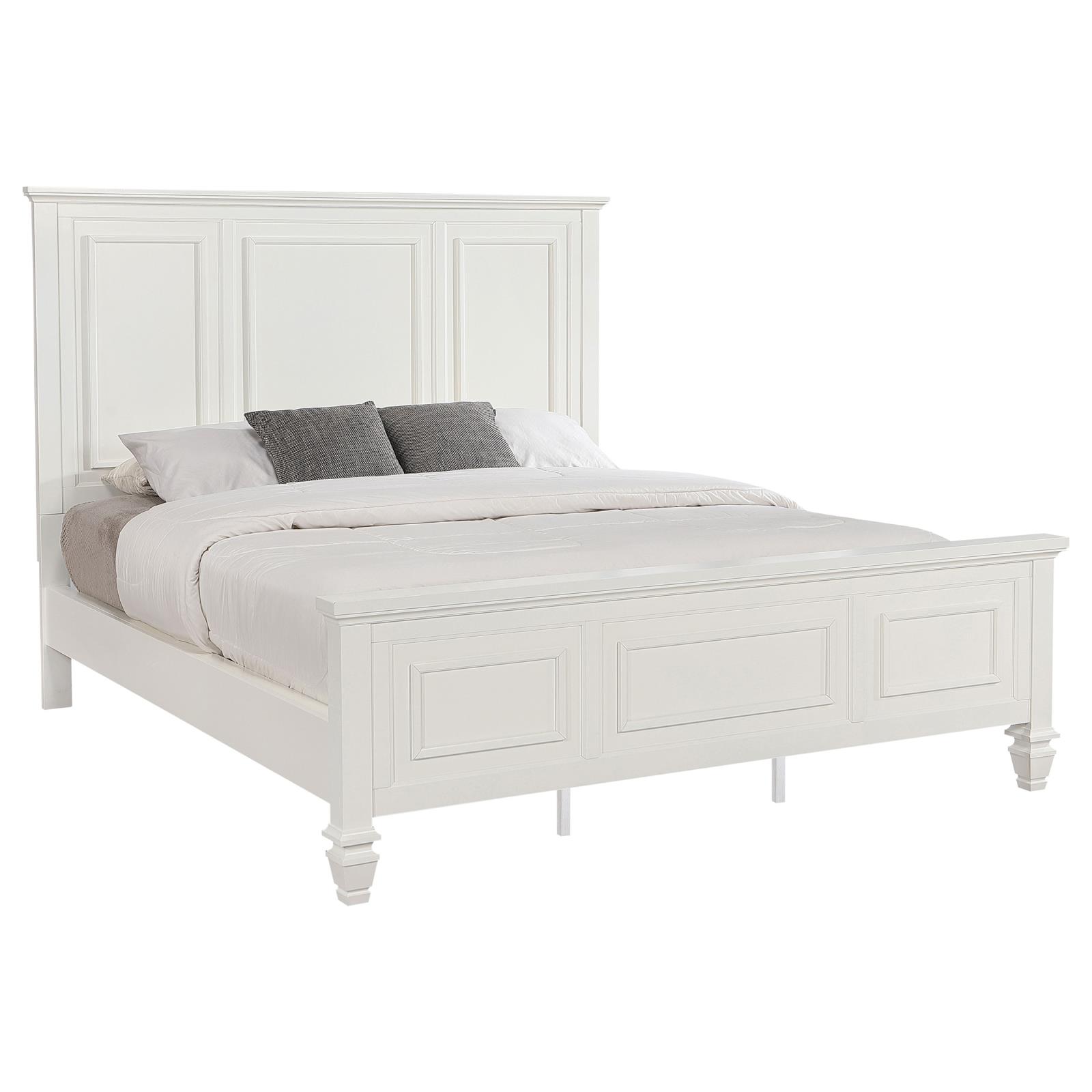 Sandy Beach 63-inch California King Panel Bed Cream White - Image 3