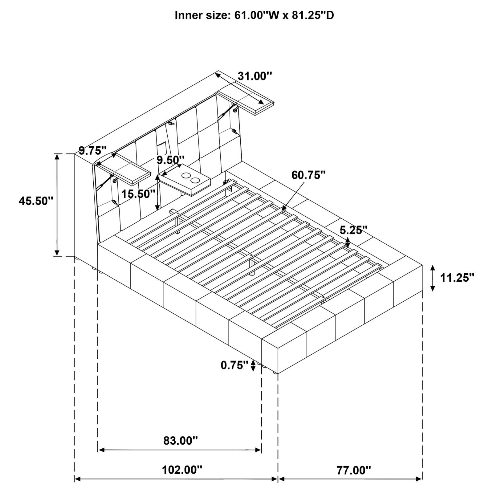 Dreux Upholstered Queen Panel Platform Bed - Image 14