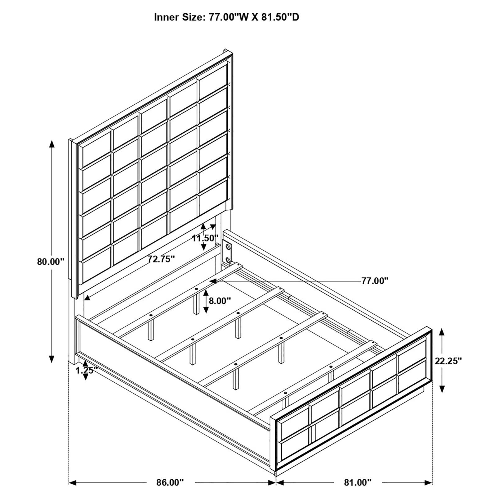 Durango 77-inch Eastern King Panel Bed Smoked Peppercorn - Image 8