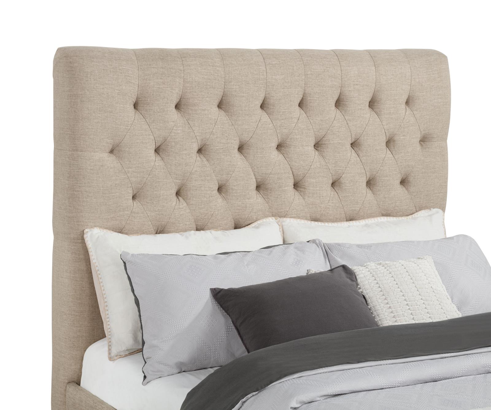 Chloe Upholstered Full Panel Bed Oatmeal - Image 7