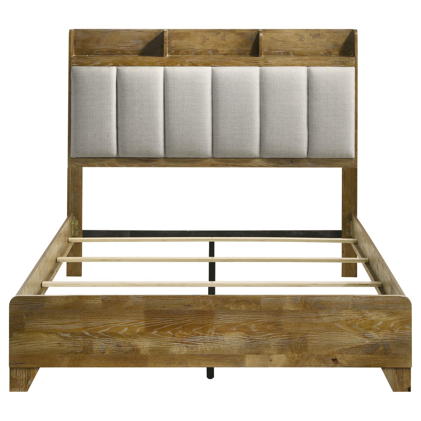 Henderson 57-inch Queen Bookcase Panel Bed Medium Oak - Image 4