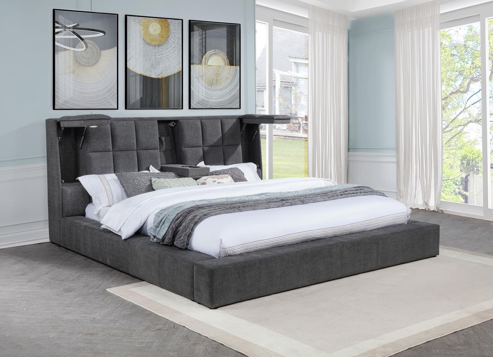 Dreux Upholstered Eastern King Panel Platform Bed - Image 17