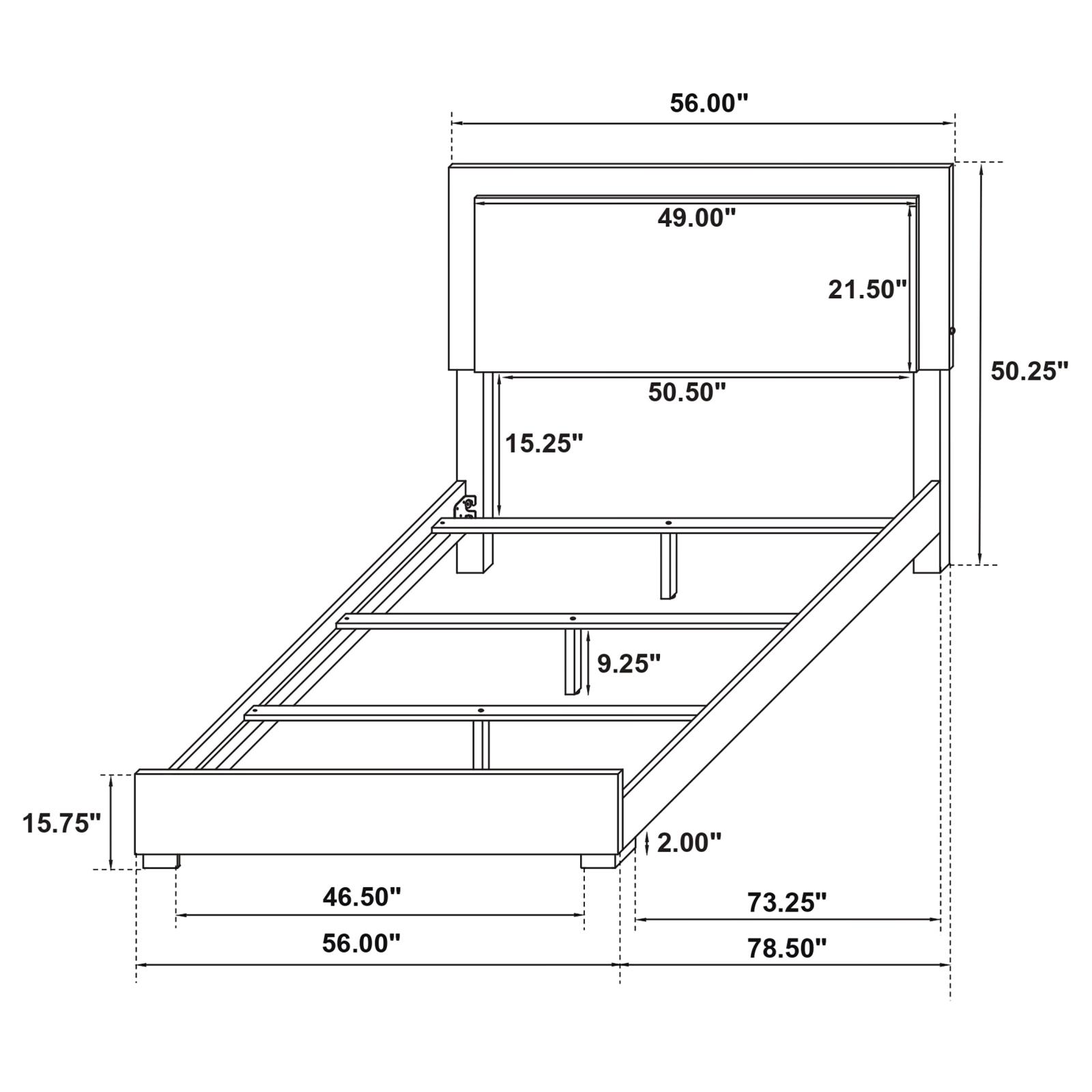 Marceline Wood Full LED Panel Bed - Image 18