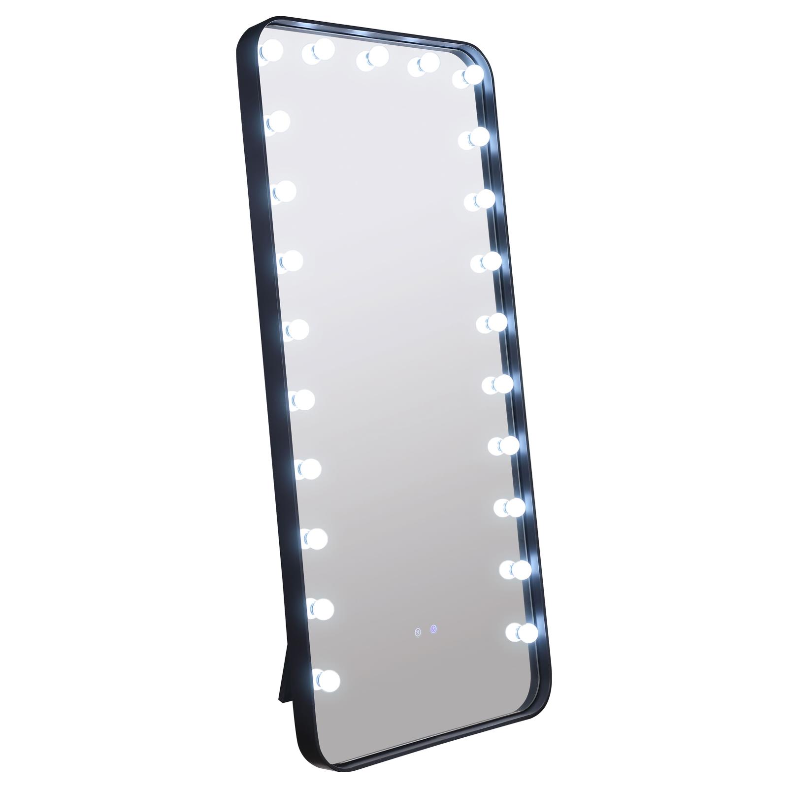 Canton 32 x 71 Inch LED Standing Mirror with Speakers Black - Image 6