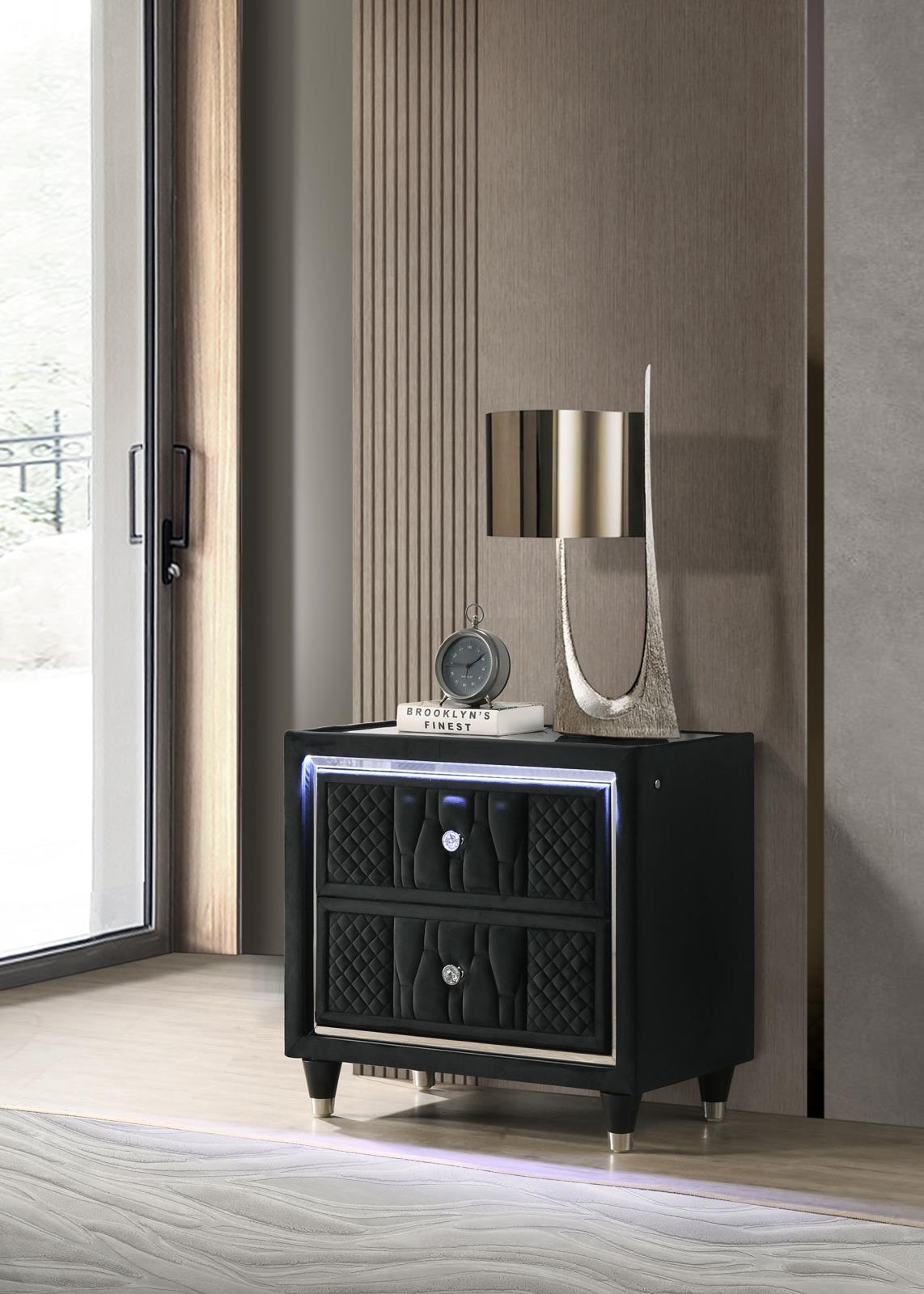 Lorient 2-drawer LED Nightstand with USB - Image 20