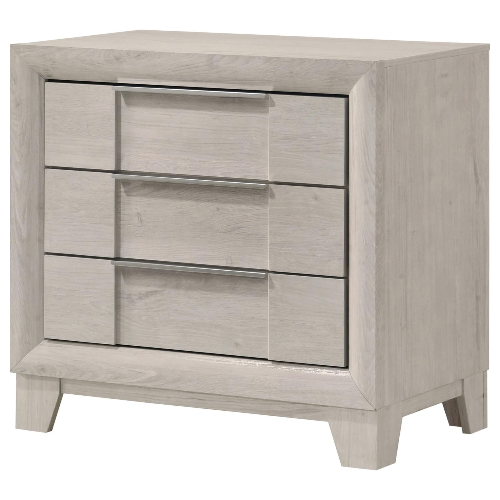 Farre 2-drawer Nightstand Bedside Table Washed Grey - Image 4