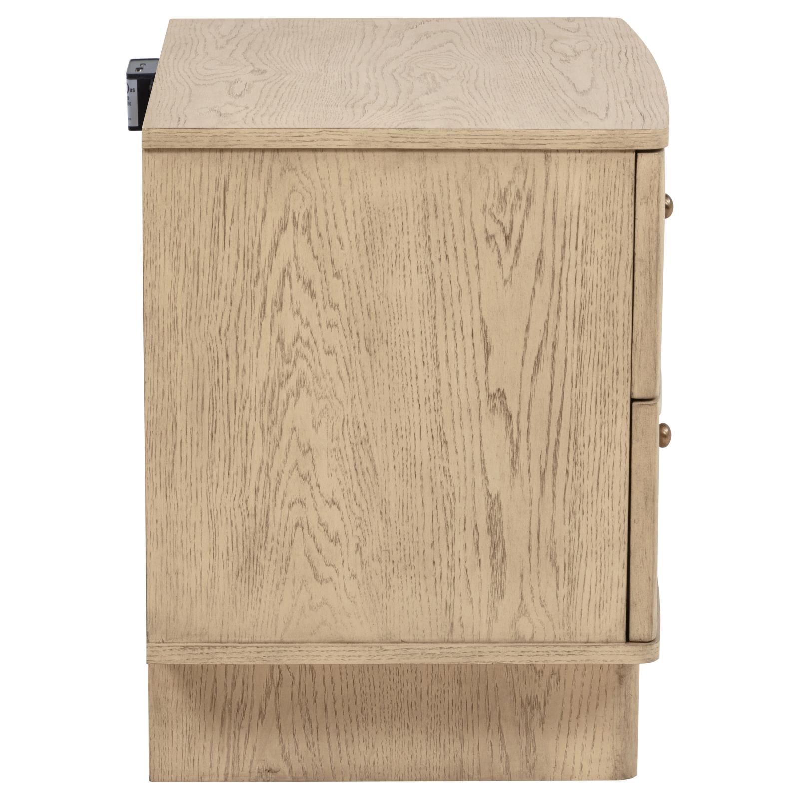 Kailani 2-drawer Nightstand Bedside Table Beige Oak - Image 9