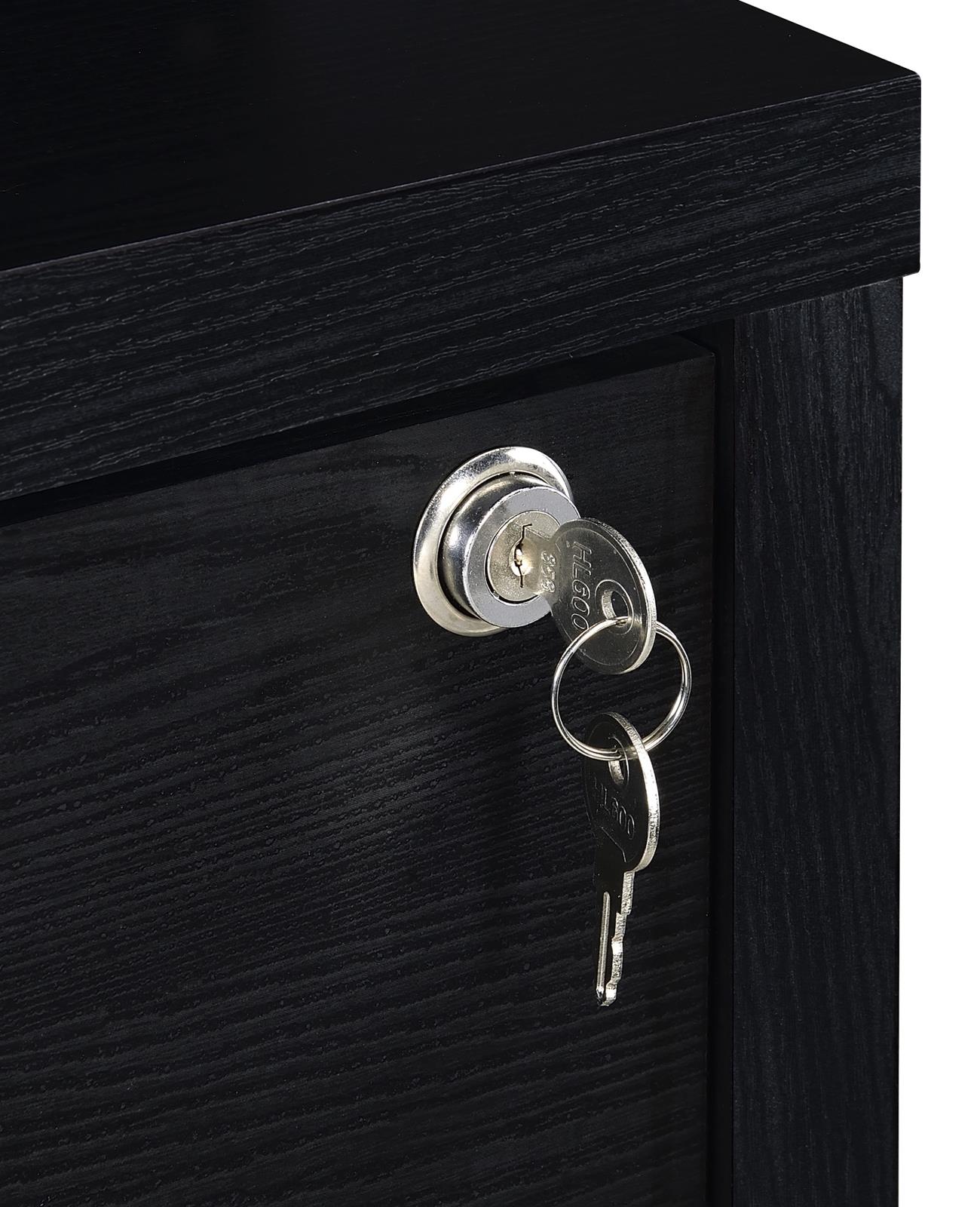 Westpark 3-shelf Bookcase USB and Lockable Drawer Black - Image 10