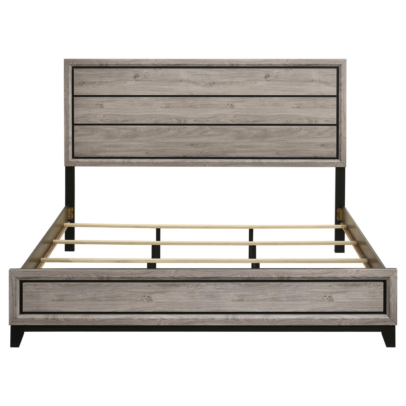 Valen Wood Eastern King Panel Bed Light Taupe - Image 4