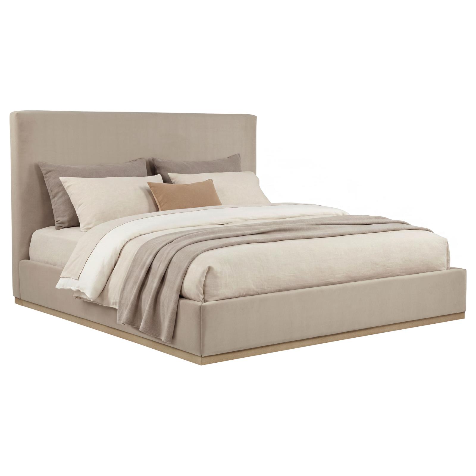 Knox Eastern King Fabric Upholstered Platform Bed Khaki - Image 2