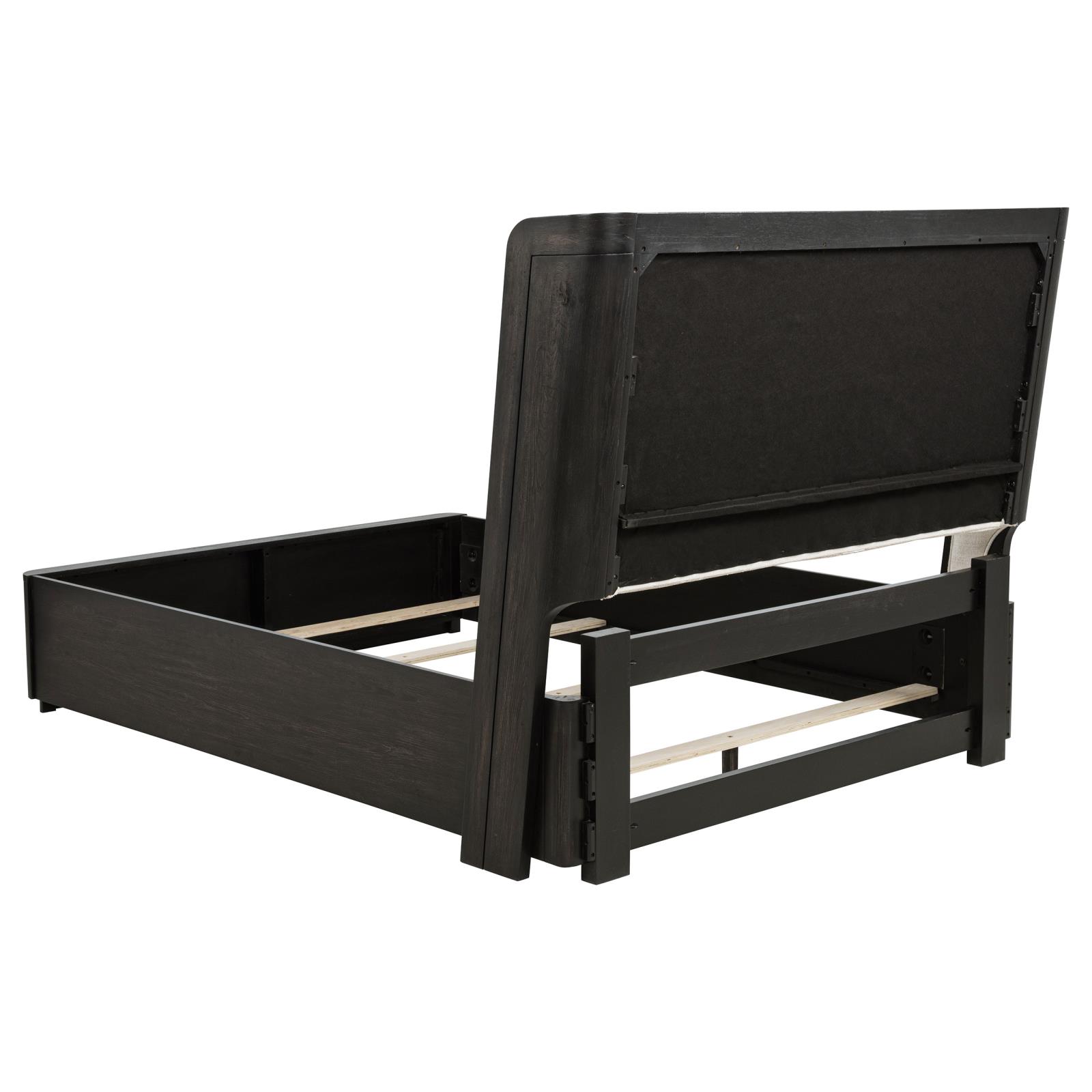 Leandro 55-inch Queen Wingback Bed Burnished Black - Image 5